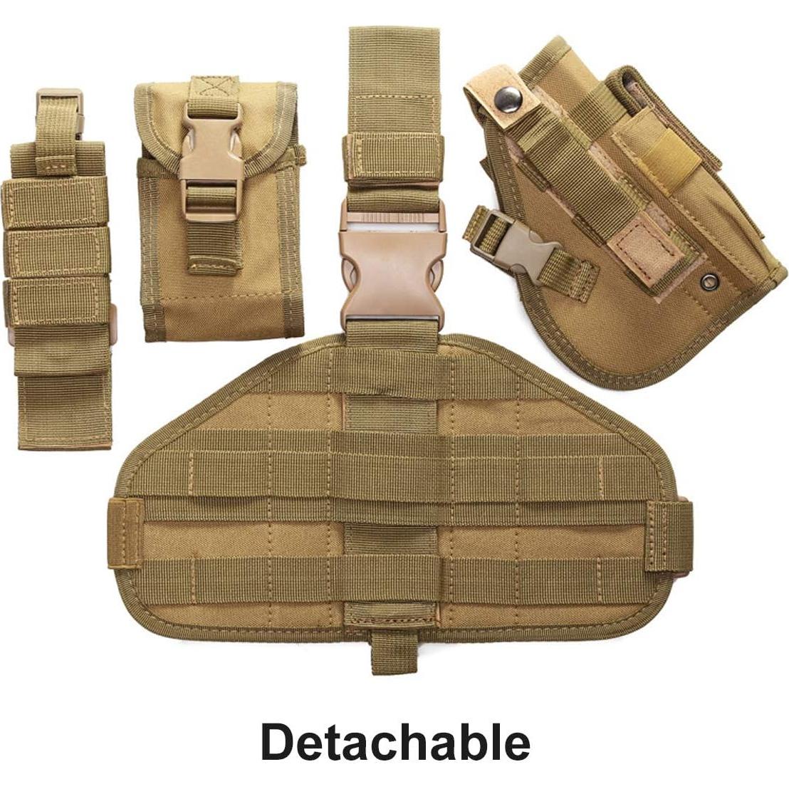 Funda Táctica para Pierna BraveHawk OUTDOORS 900D Caqui