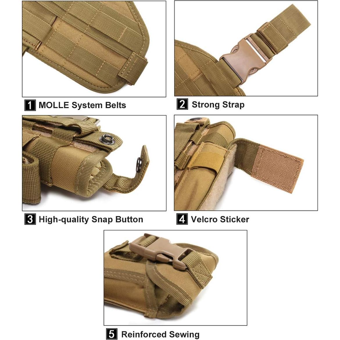 Funda Táctica para Pierna BraveHawk OUTDOORS 900D Caqui