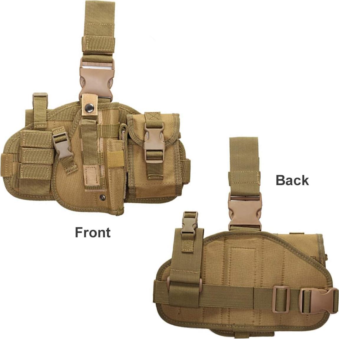 Funda Táctica para Pierna BraveHawk OUTDOORS 900D Caqui