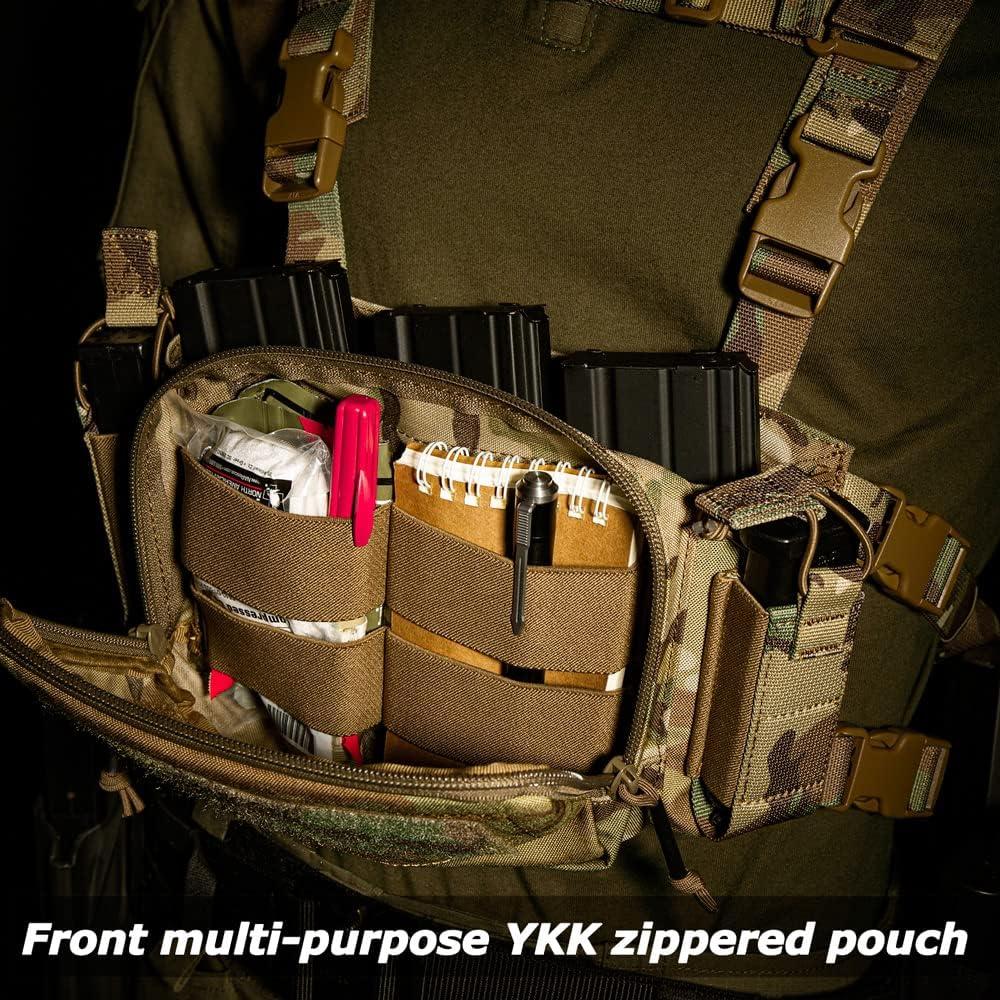 Chaleco Táctico KRYDEX con Pouch Triple y Arnés Ajustable