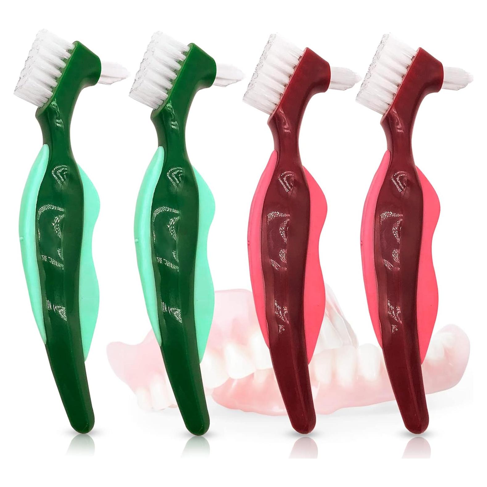 Cepillo de Dientes Uouovo para Dentaduras Duras - Paquete de 4