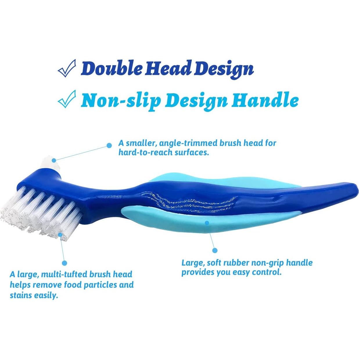 Cepillo de Dientes Uouovo para Dentaduras Duras - Paquete de 4