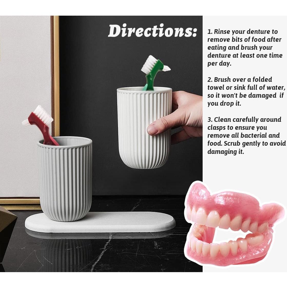 Cepillo de Dientes Uouovo para Dentaduras Duras - Paquete de 4