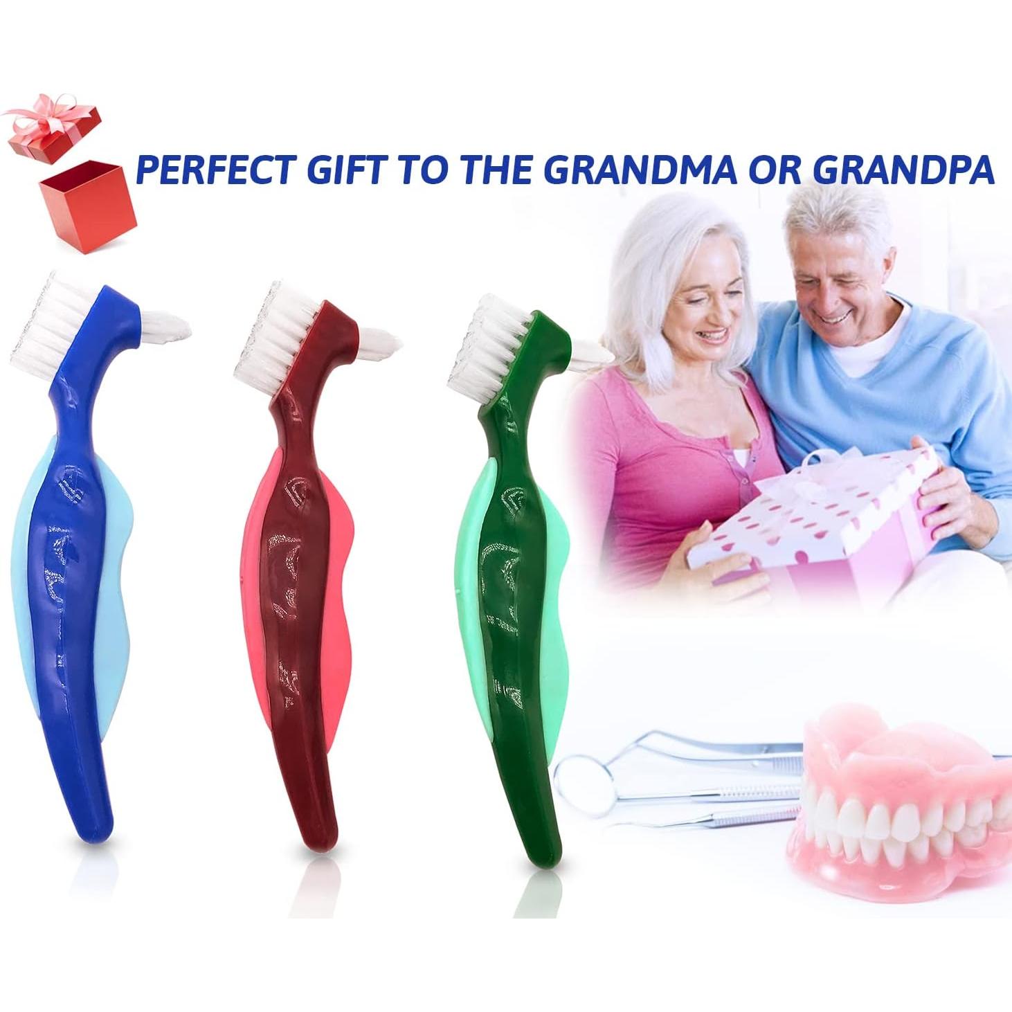 Cepillo de Dientes Uouovo para Dentaduras Duras - Paquete de 4