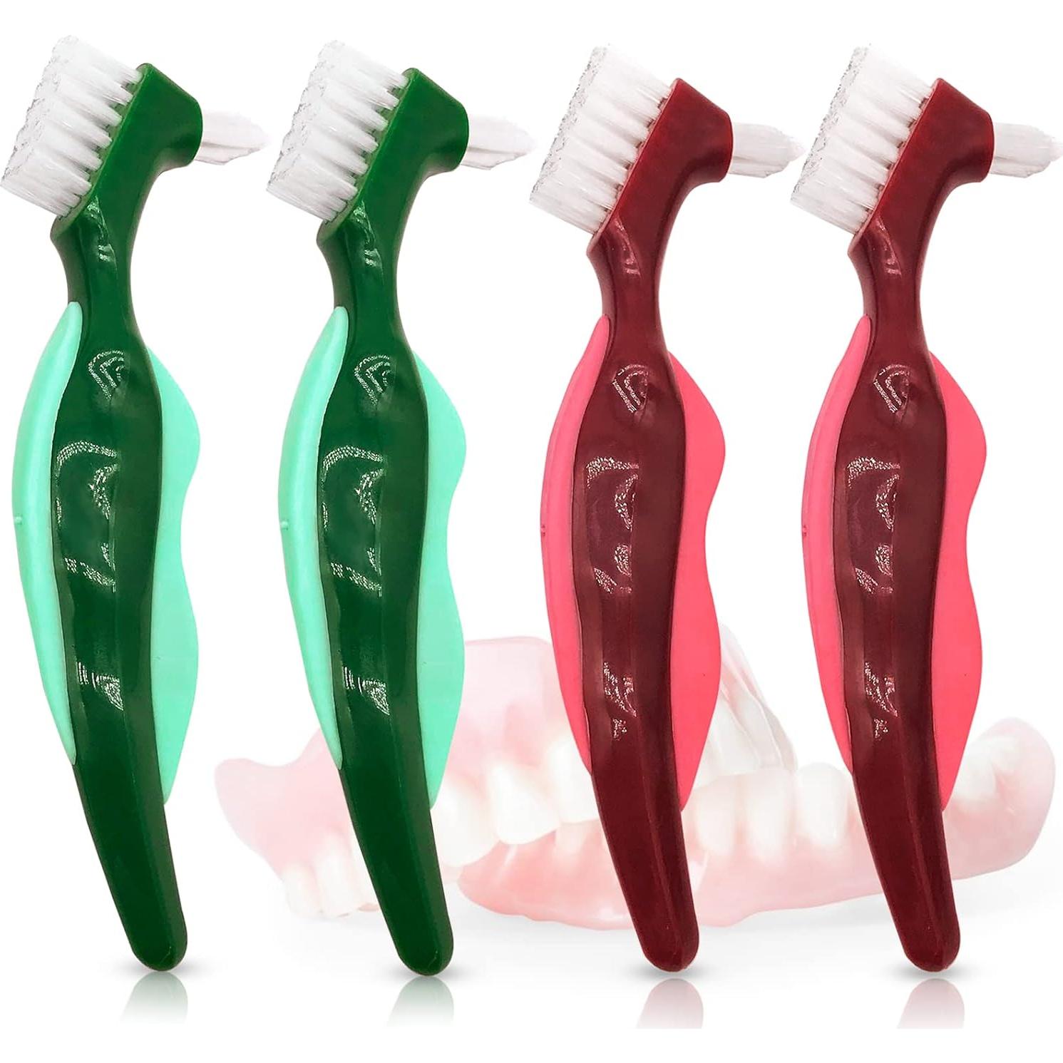 Cepillo de Dientes Uouovo para Dentaduras Duras - Paquete de 4