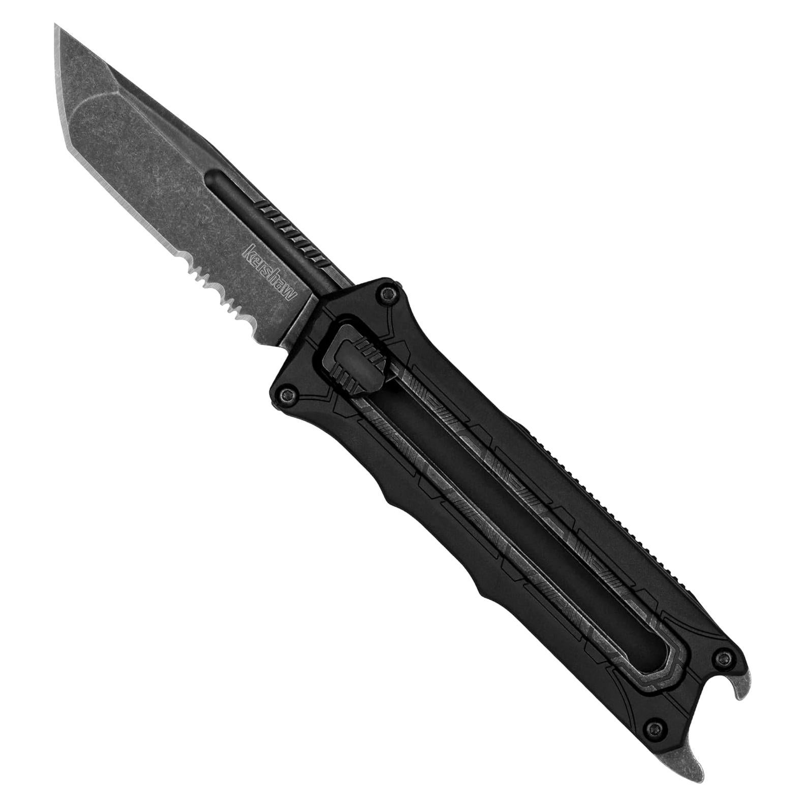 Cuchillo de bolsillo Kershaw Interstellar OTF negro con abridor