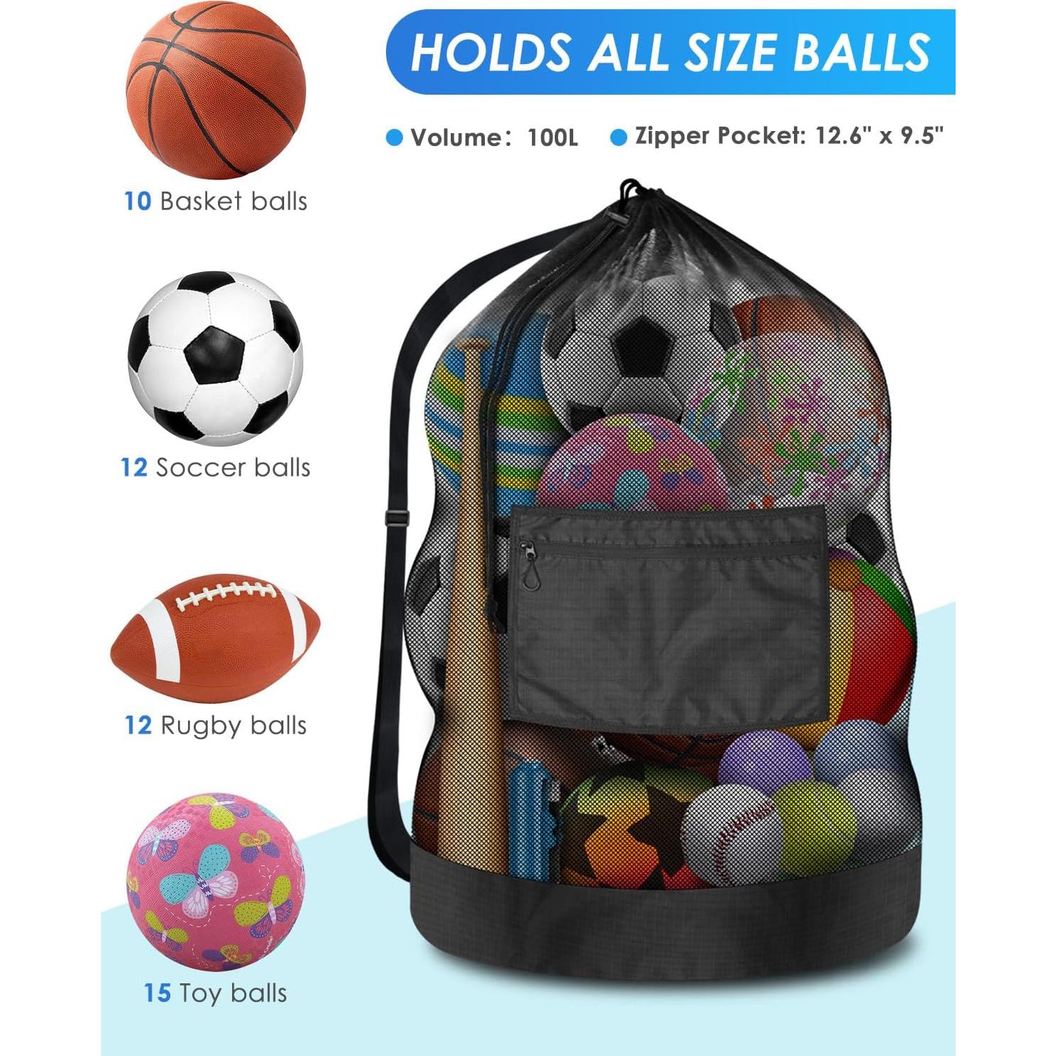 Bolsa de Red para Balones BROTOU 100L Ajustable 76x102cm