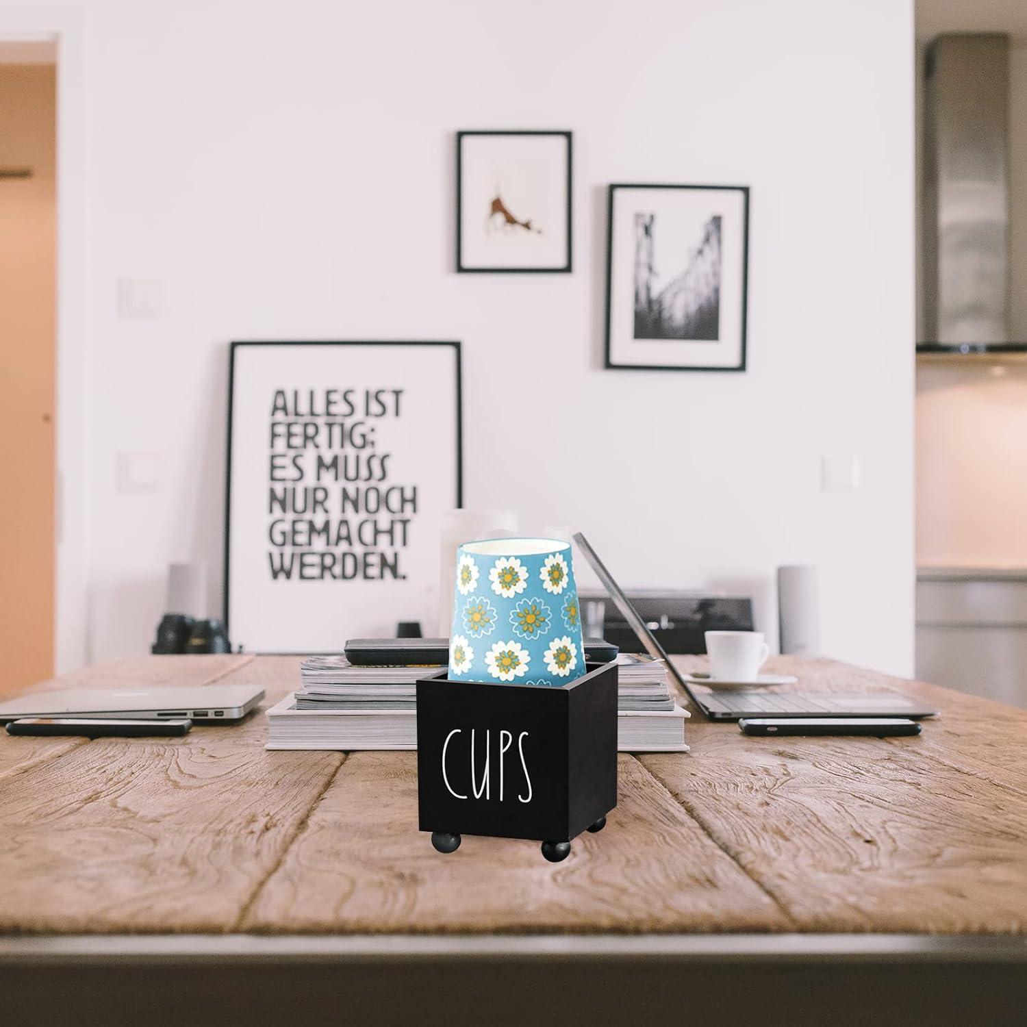 Dispensador de Tazas de Papel CHONIC Negro 3.7x4.5cm Farmhouse