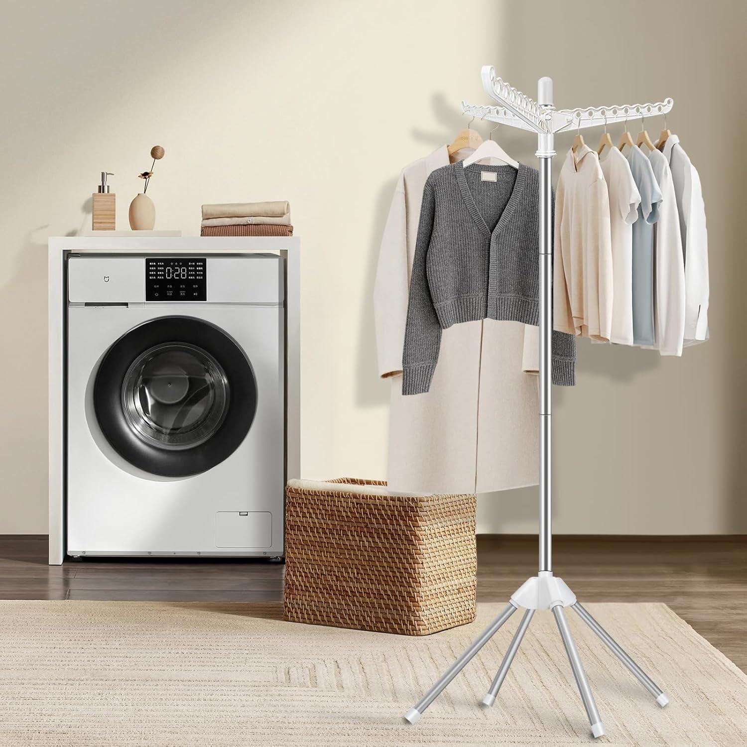 Perchero Plegable SUYU de Acero Inoxidable 149.86 cm Blanco