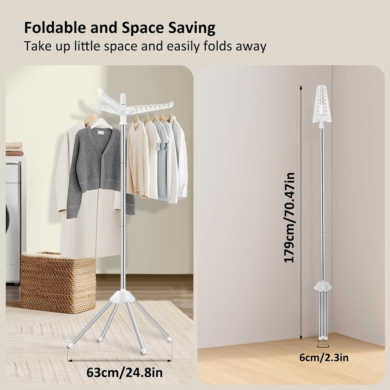 Perchero Plegable SUYU de Acero Inoxidable 149.86 cm Blanco