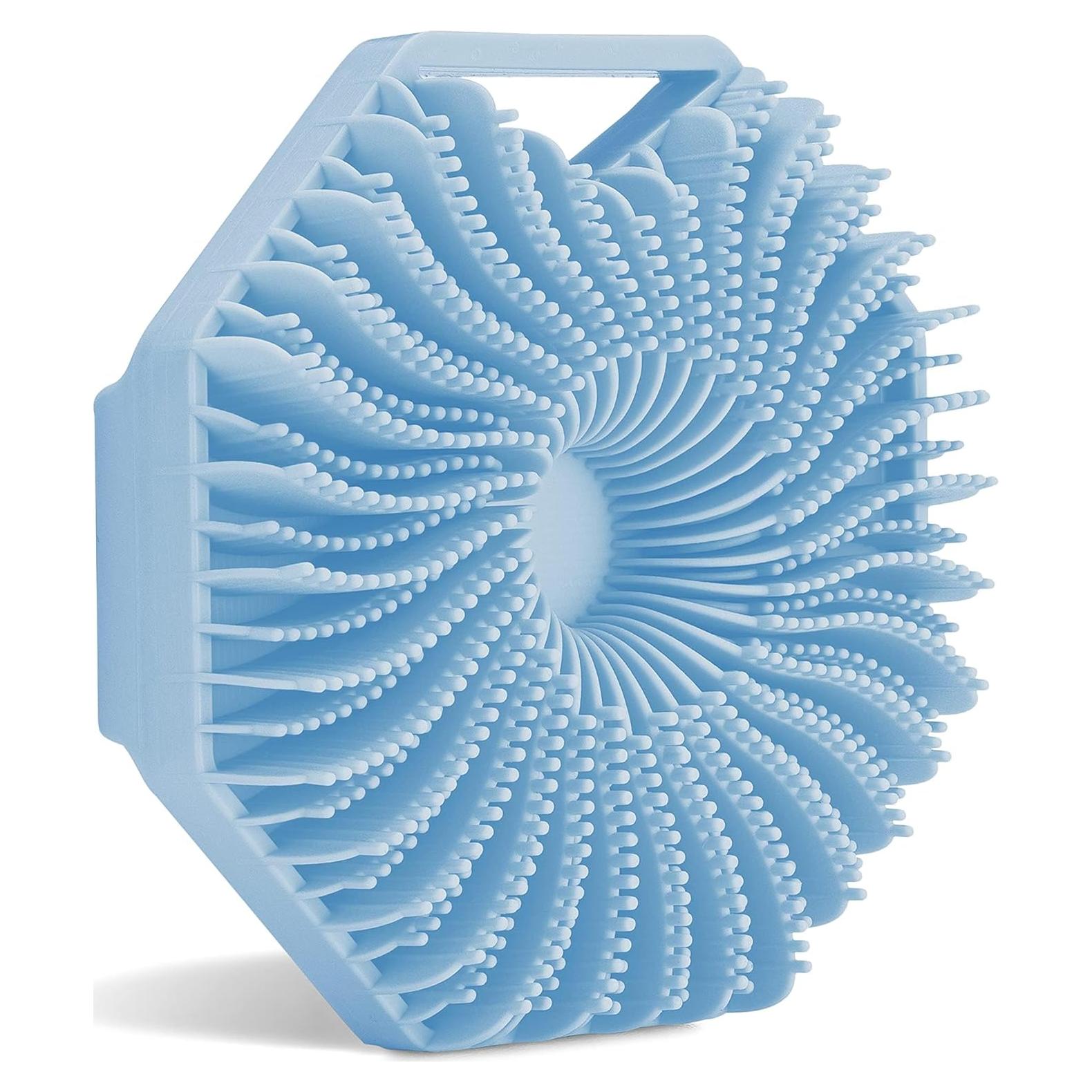 Sud Scrub® Antimicrobial Silicone Body Scrubber, Exfoliating Body Scrubber for Sensitive Skin, Eco Friendly Shower Scrubber for Body, Silicone Body Brush for Showering, Blue