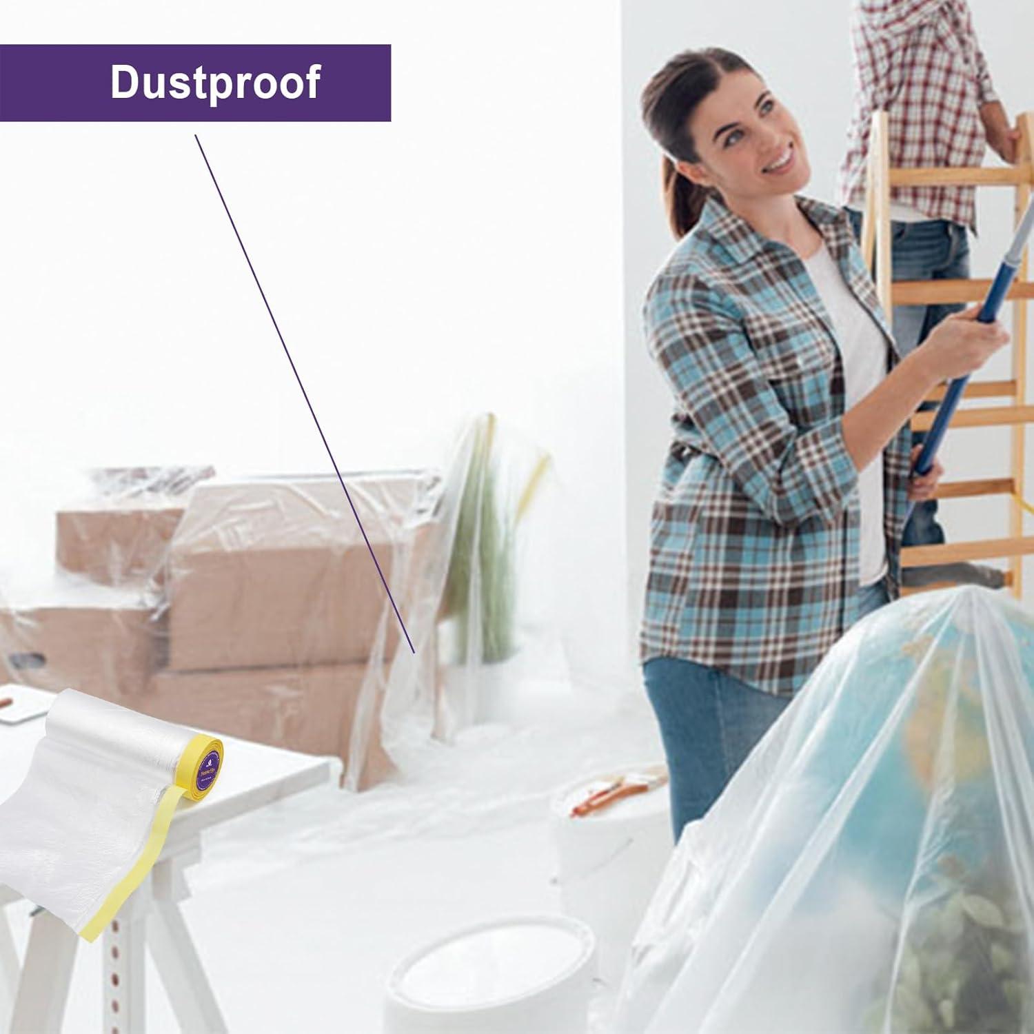 BOMEI Película de Enmascarar Pre-Cinta 150cm x 20.12m - 2 Rollos