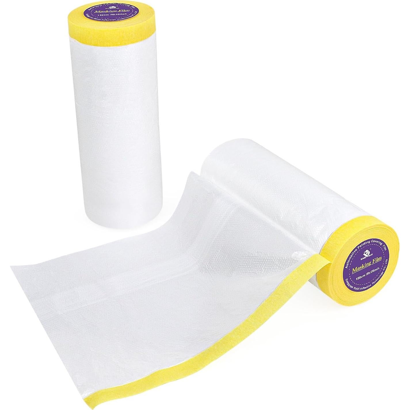 BOMEI Película de Enmascarar Pre-Cinta 150cm x 20.12m - 2 Rollos