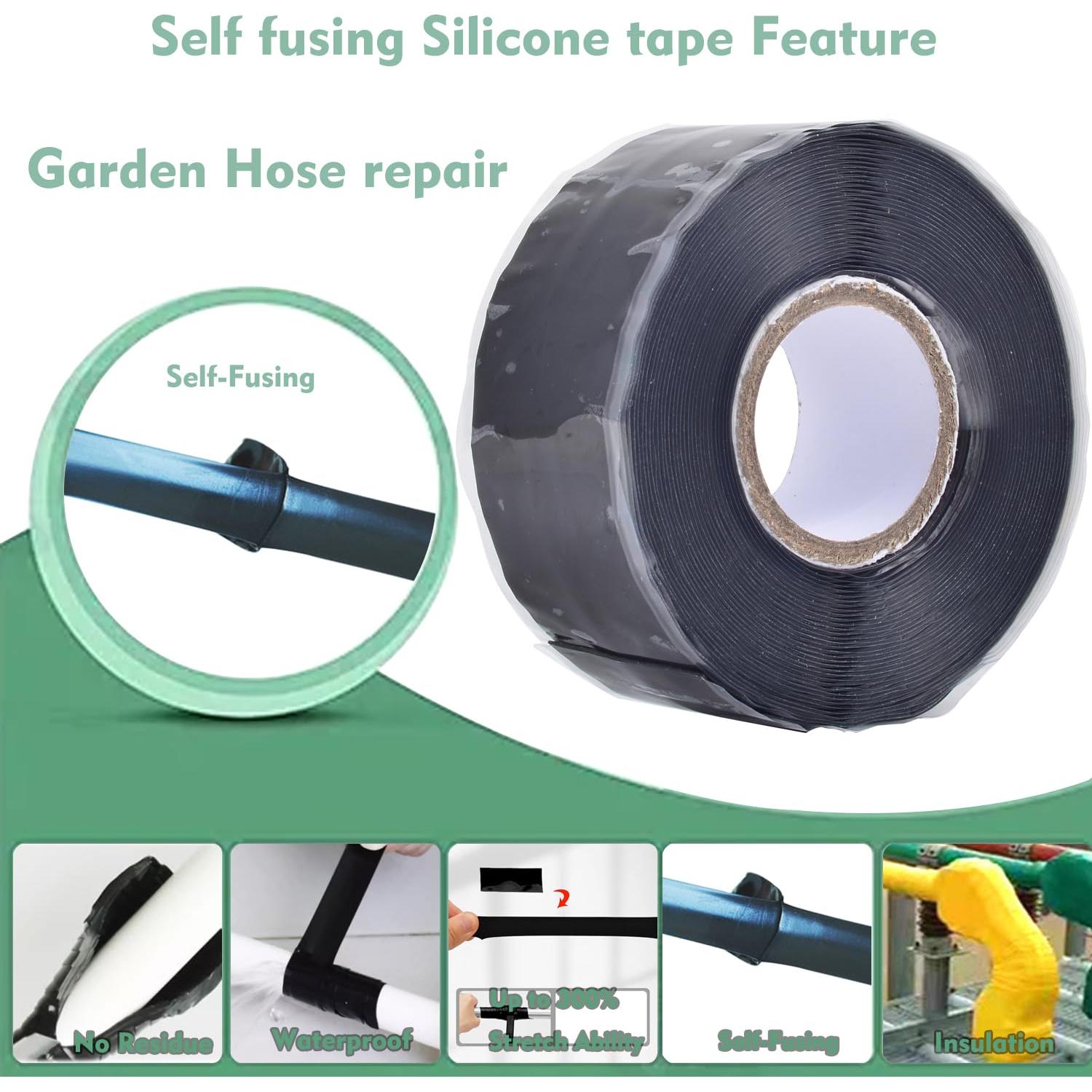 Cinta de Silicona Auto-fusionante PackYard 2.54 cm x 5 m Negra