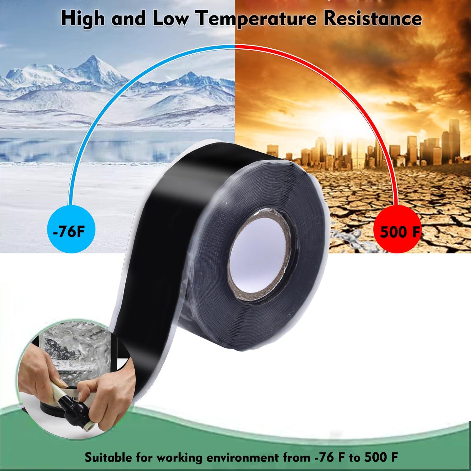 Cinta de Silicona Auto-fusionante PackYard 2.54 cm x 5 m Negra