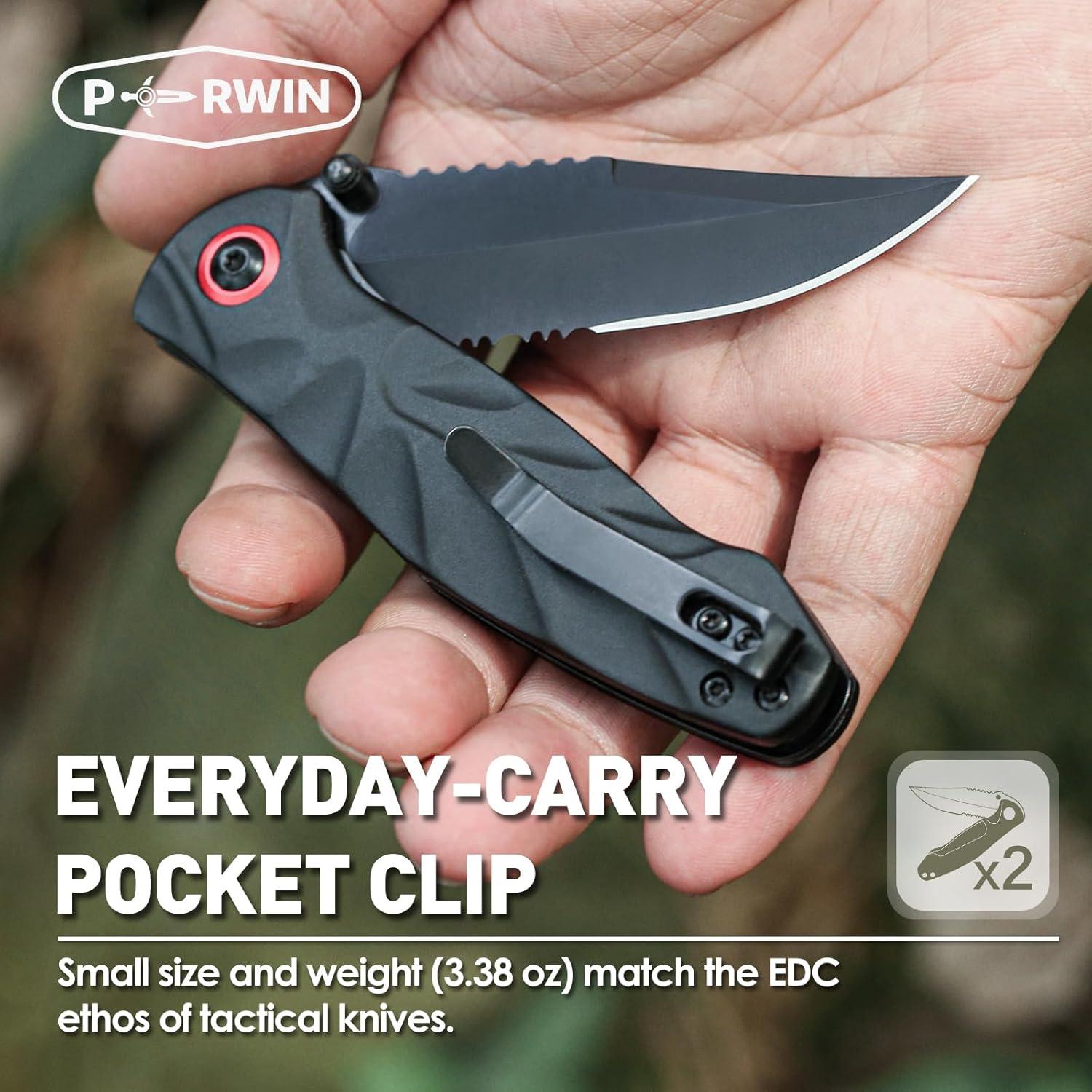 Pocket Knife 2 Packs, EDC Knife with 3.1" 8Cr17MoV Blade and Aluminum Handle Small Pocket Knives for Camping Fishing Hiking