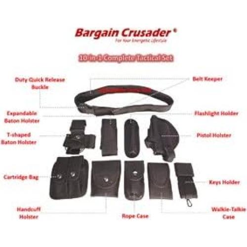 Cinturón Táctico Bargain Crusader Ajustable 9 Bolsillos