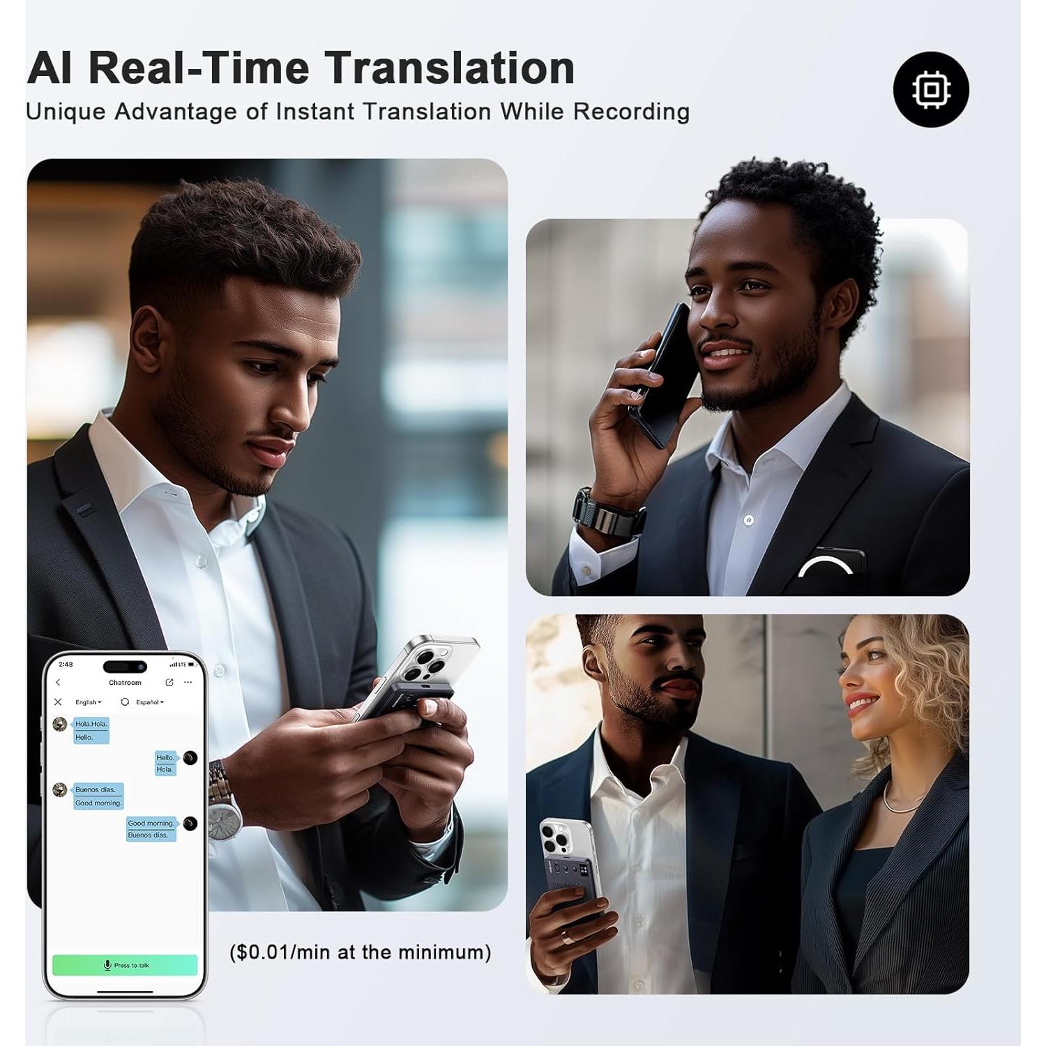 Grabadora de Voz AI TTQ OBS-L1 64GB Inalámbrica Blanca