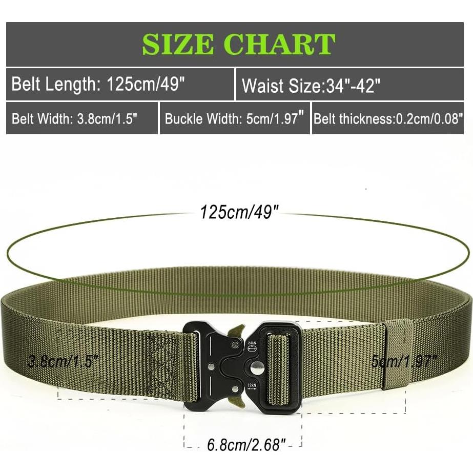 Cinturón Táctico Militar para Hombres con Hebilla Rápida