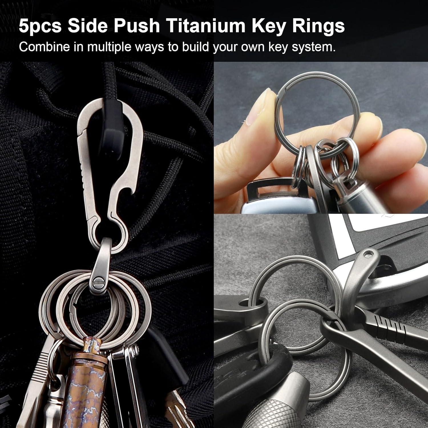 Anillos de Llave de Titanio Green Beret Medianos Ultra Livianos