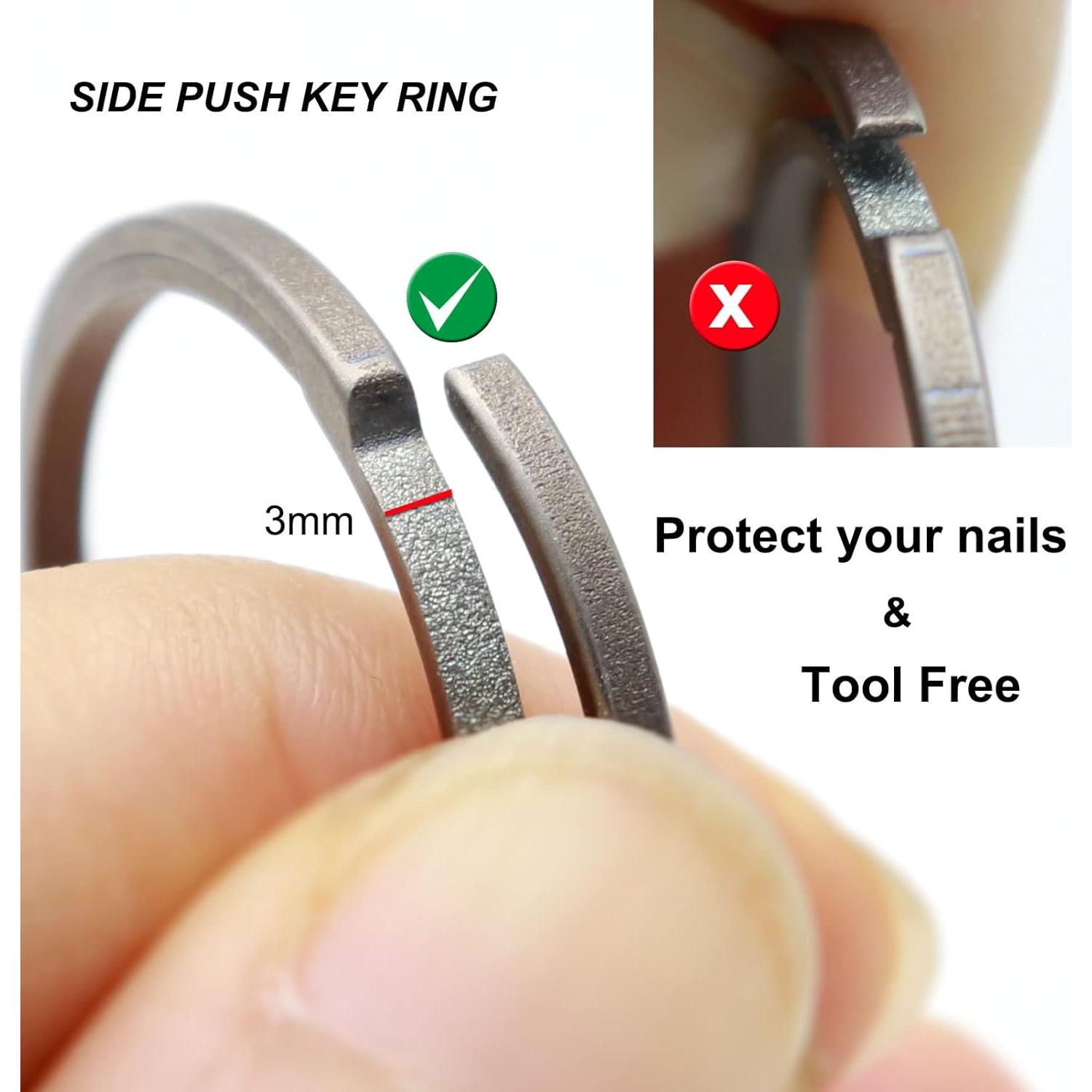 Anillos de Llave de Titanio Green Beret Medianos Ultra Livianos