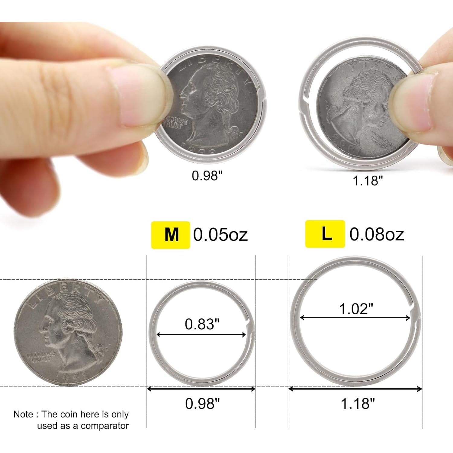 Anillos de Llave de Titanio Green Beret Medianos Ultra Livianos