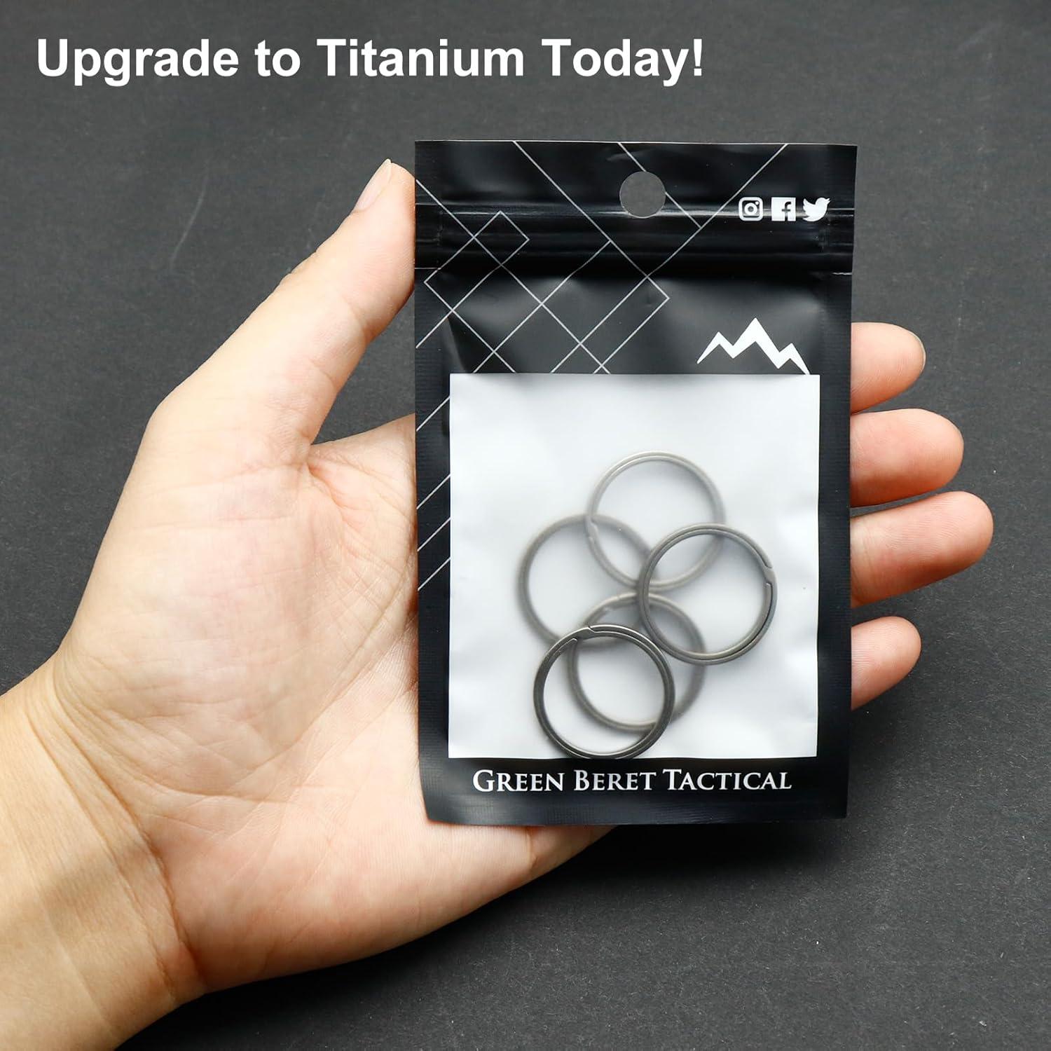 Anillos de Llave de Titanio Green Beret Medianos Ultra Livianos