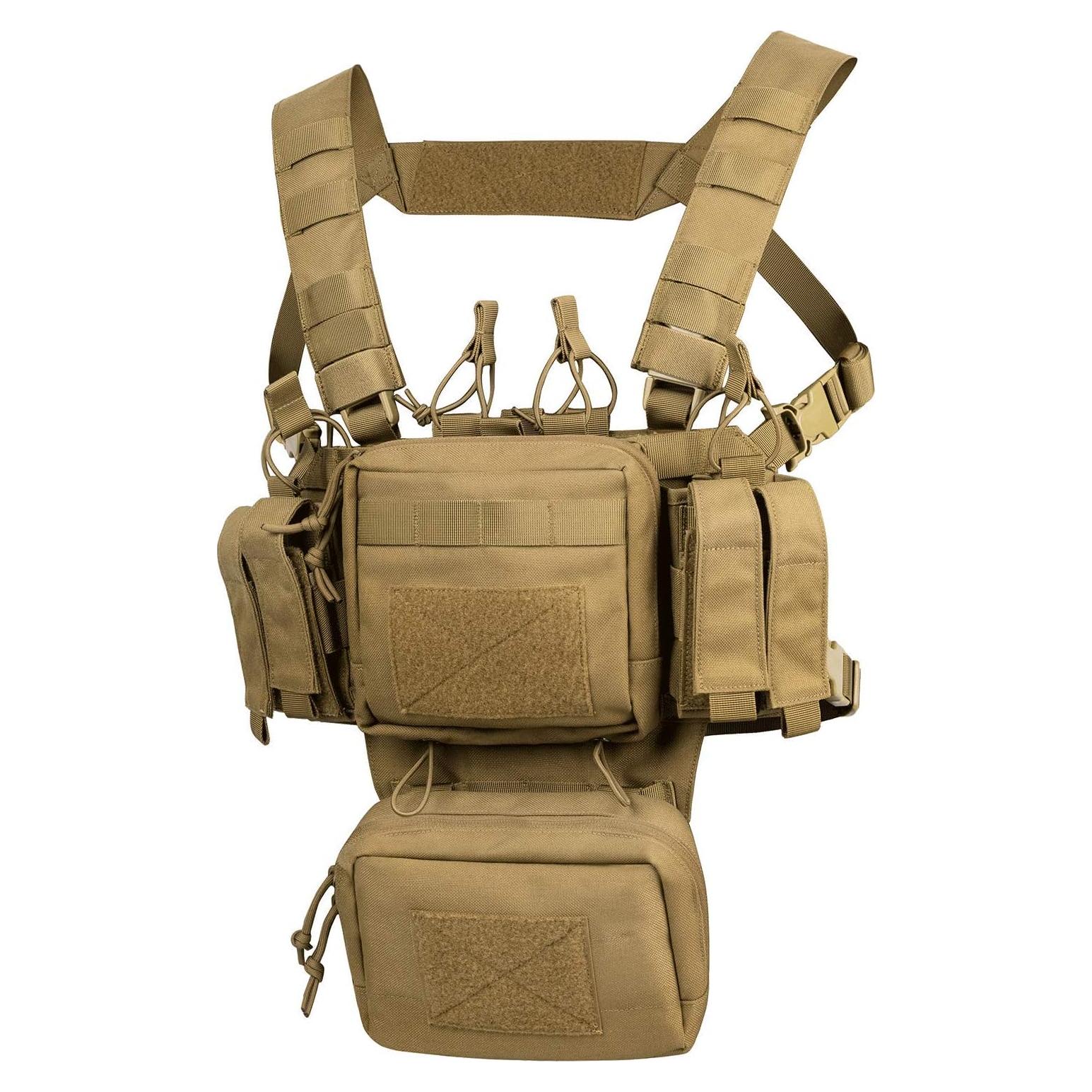 Chaleco Táctico VISMIX Ajustable Molle 4 Bolsas para Mag