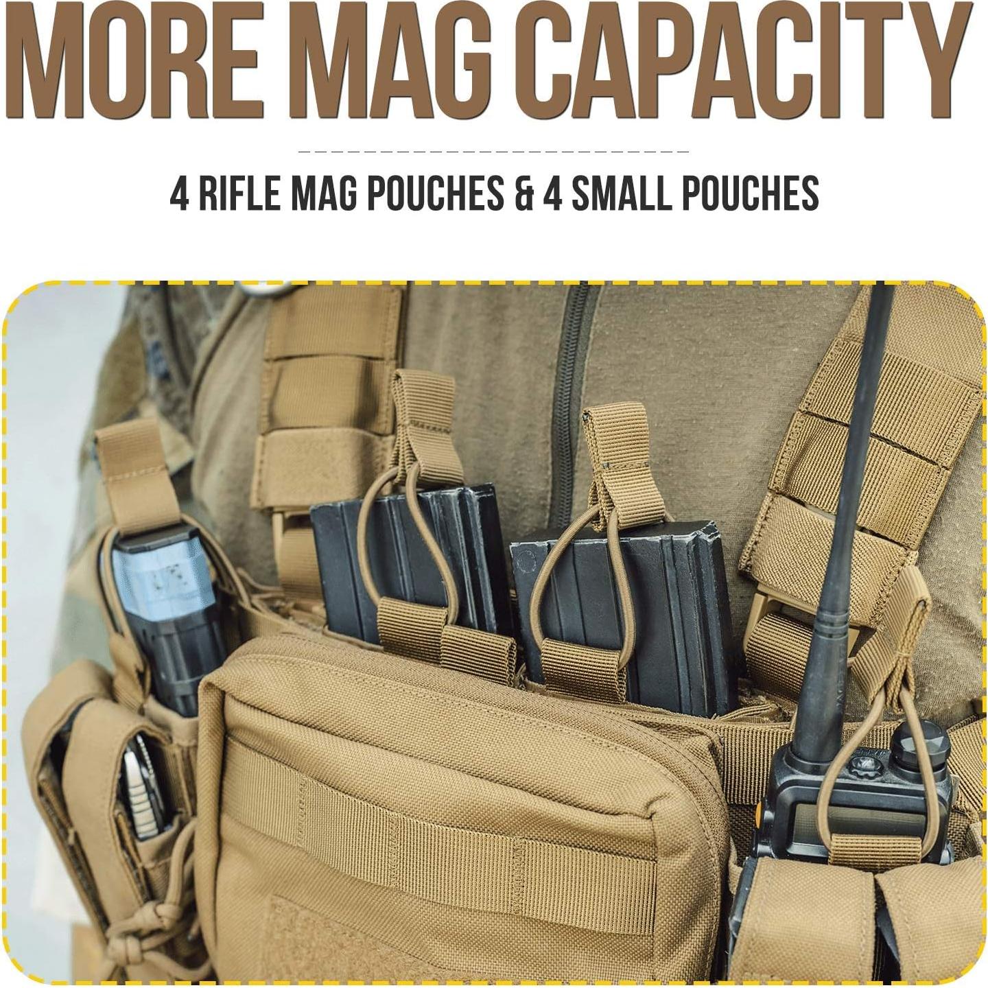 Chaleco Táctico VISMIX Ajustable Molle 4 Bolsas para Mag