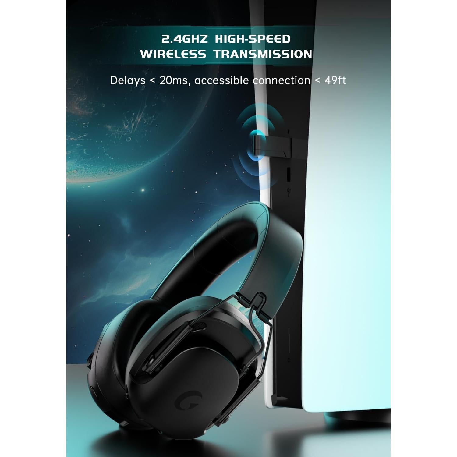 Auriculares Gaming Inalámbricos Rumoon Spark 02 7.1 Negro