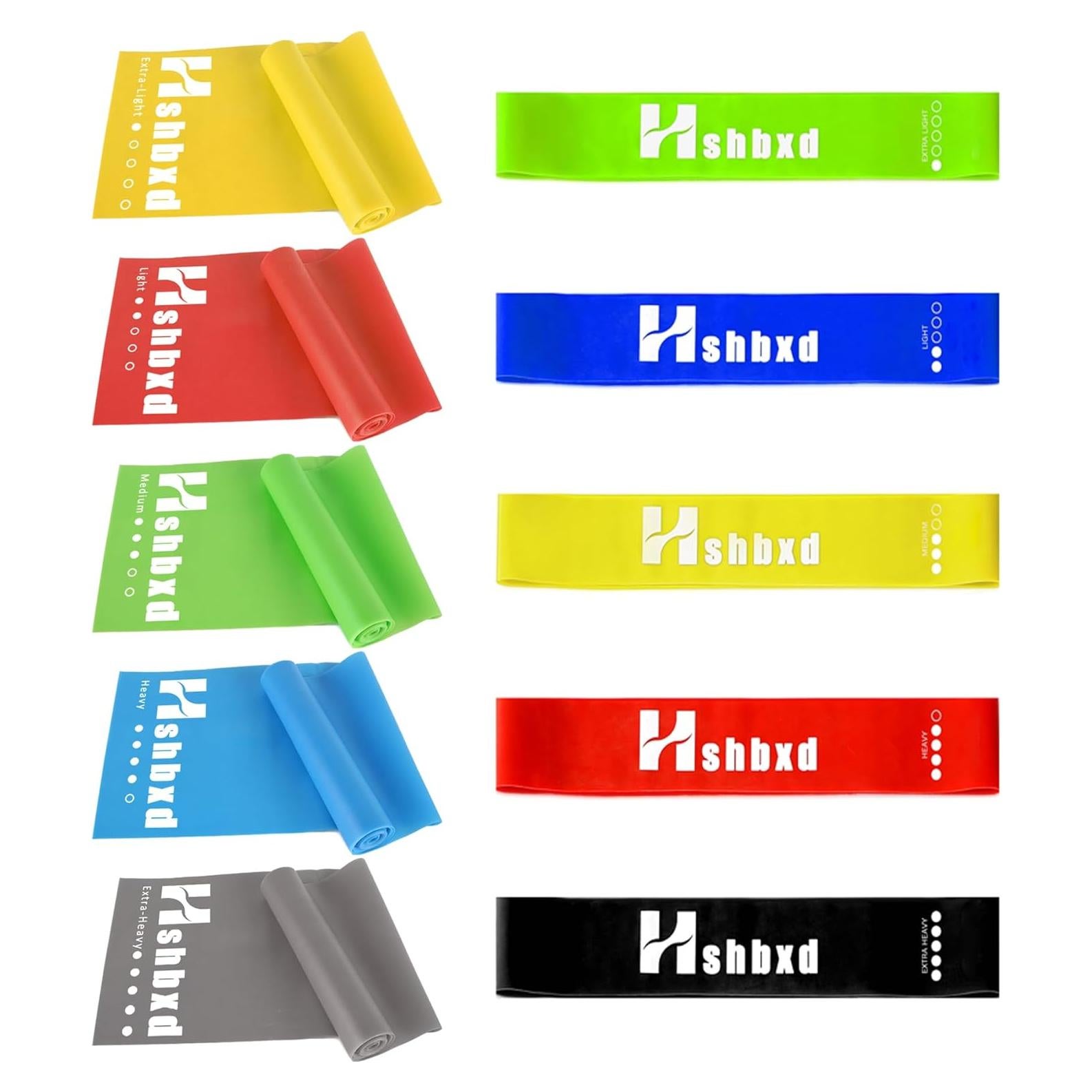 Bandas de Resistencia Hshbxd - Juego de 10 Piezas para Ejercicio