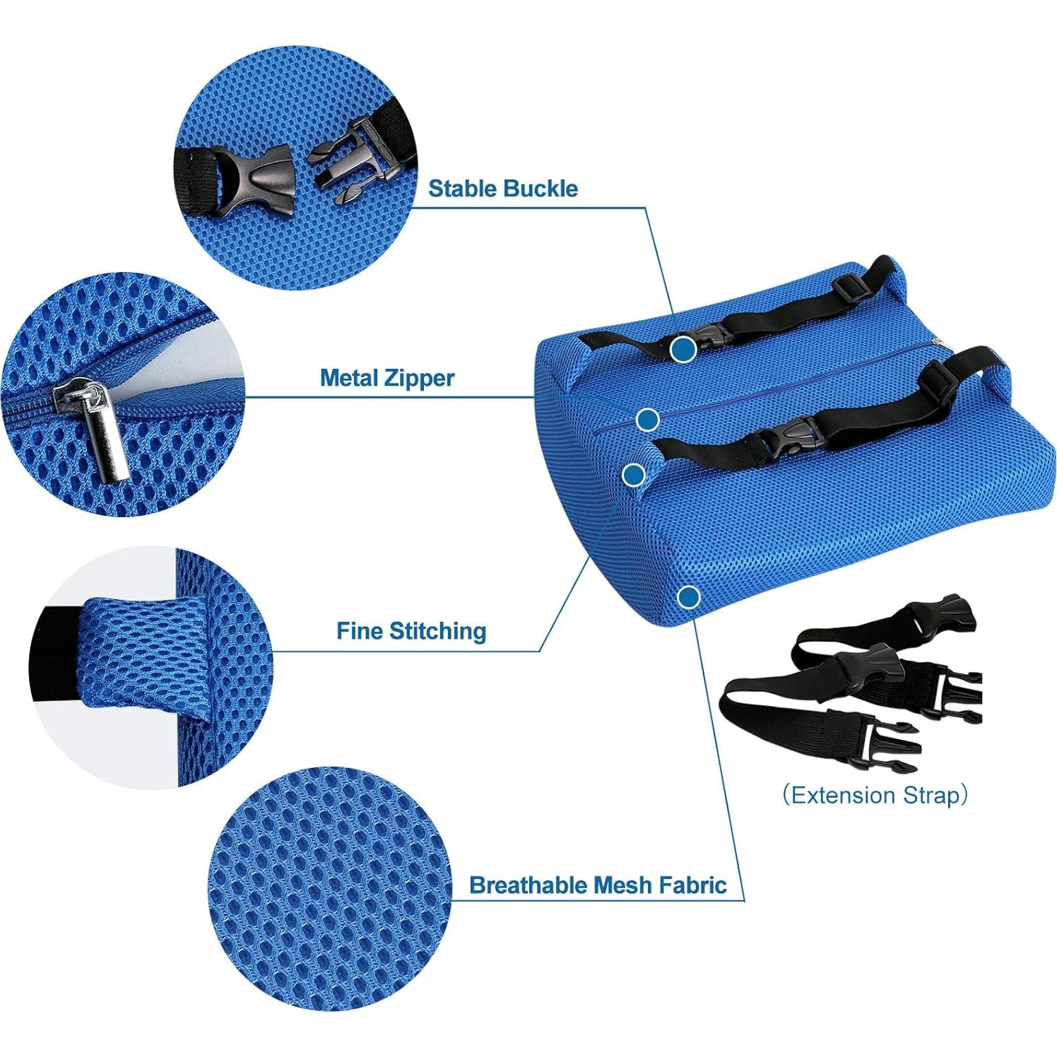 Cojín Lumbar LOVEHOME Espuma Viscoelástica Azul 34x11 cm