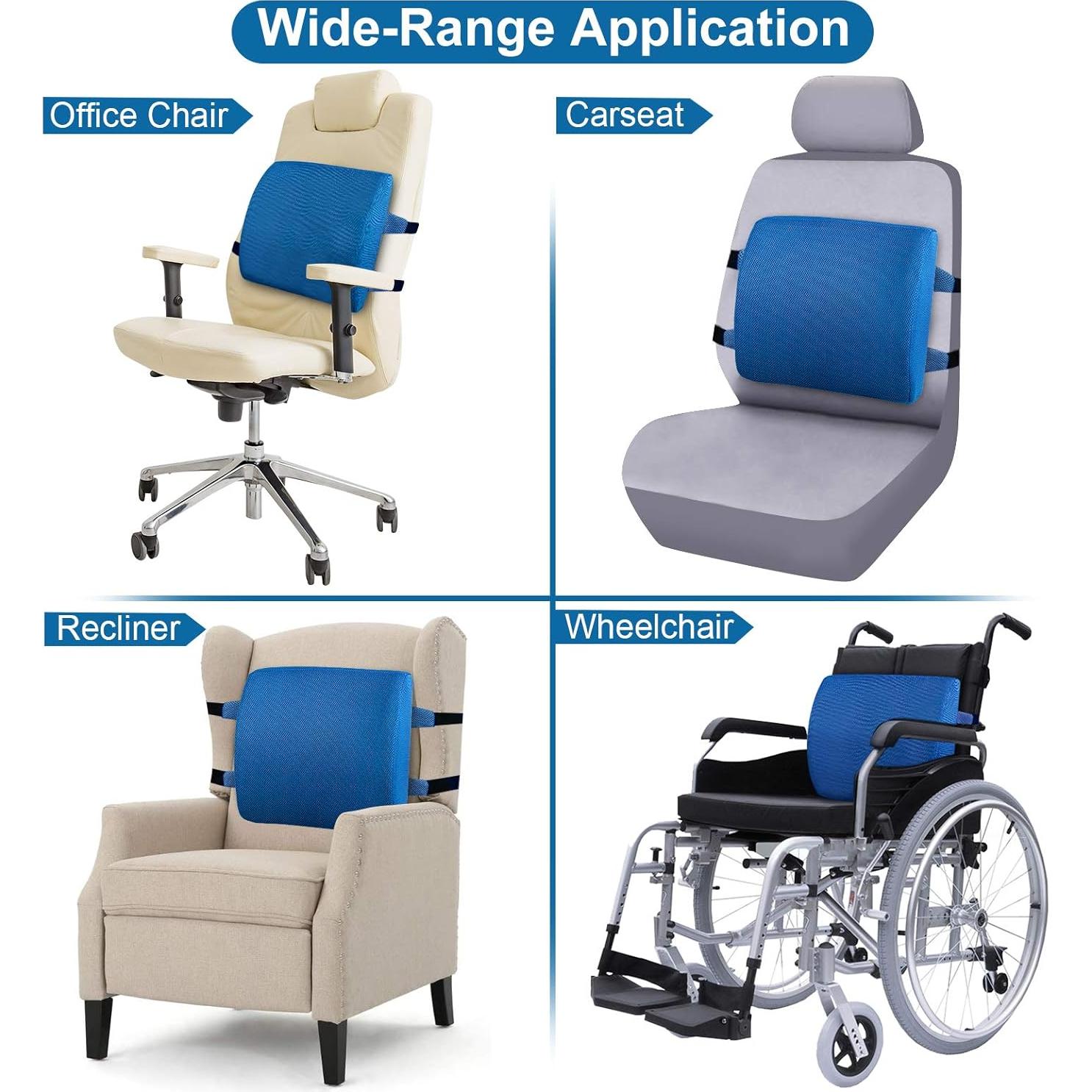 Cojín Lumbar LOVEHOME Espuma Viscoelástica Azul 34x11 cm