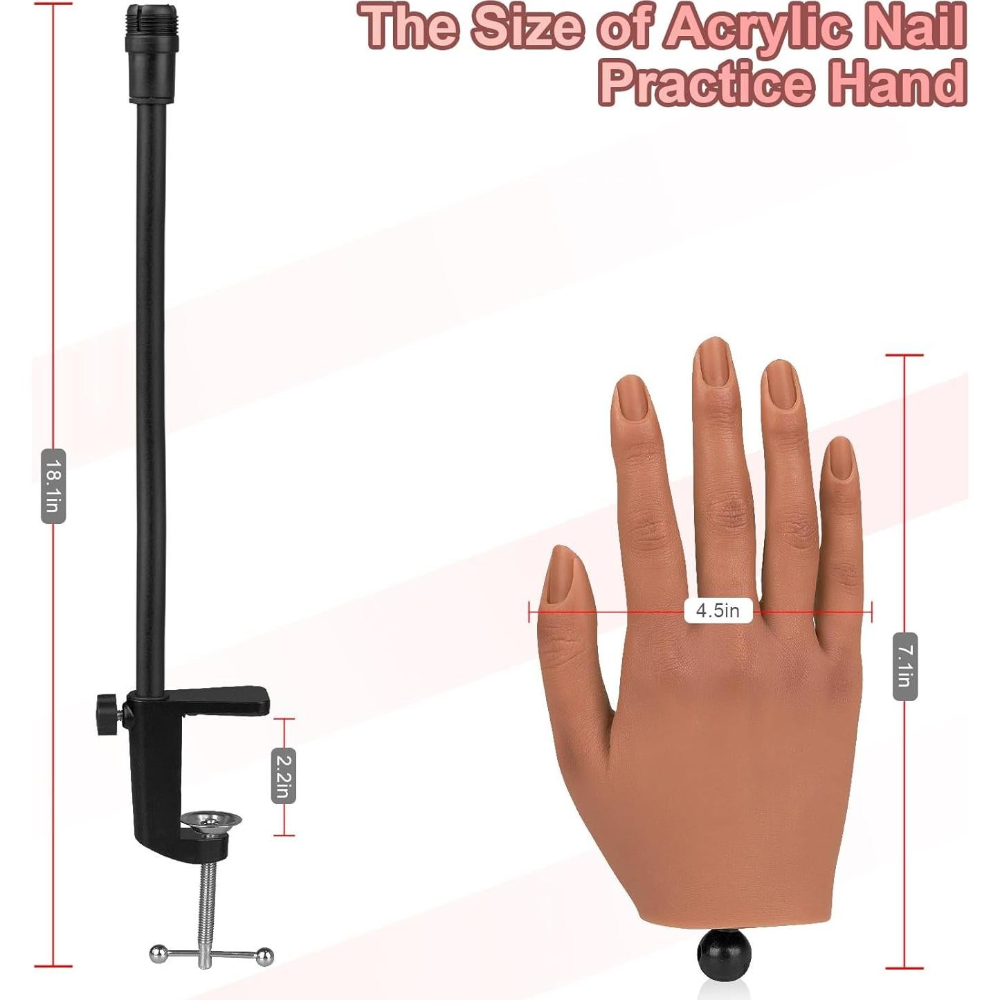 Mano de Práctica de Silicona IMENE para Uñas Acrílicas