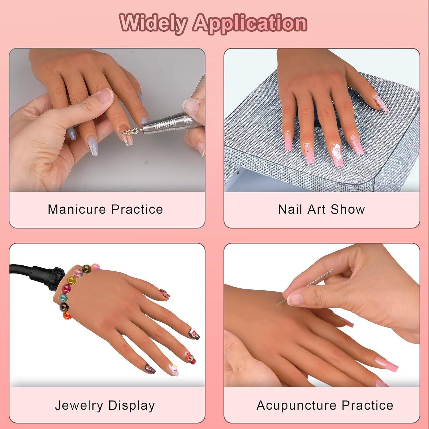 Mano de Práctica de Silicona IMENE para Uñas Acrílicas