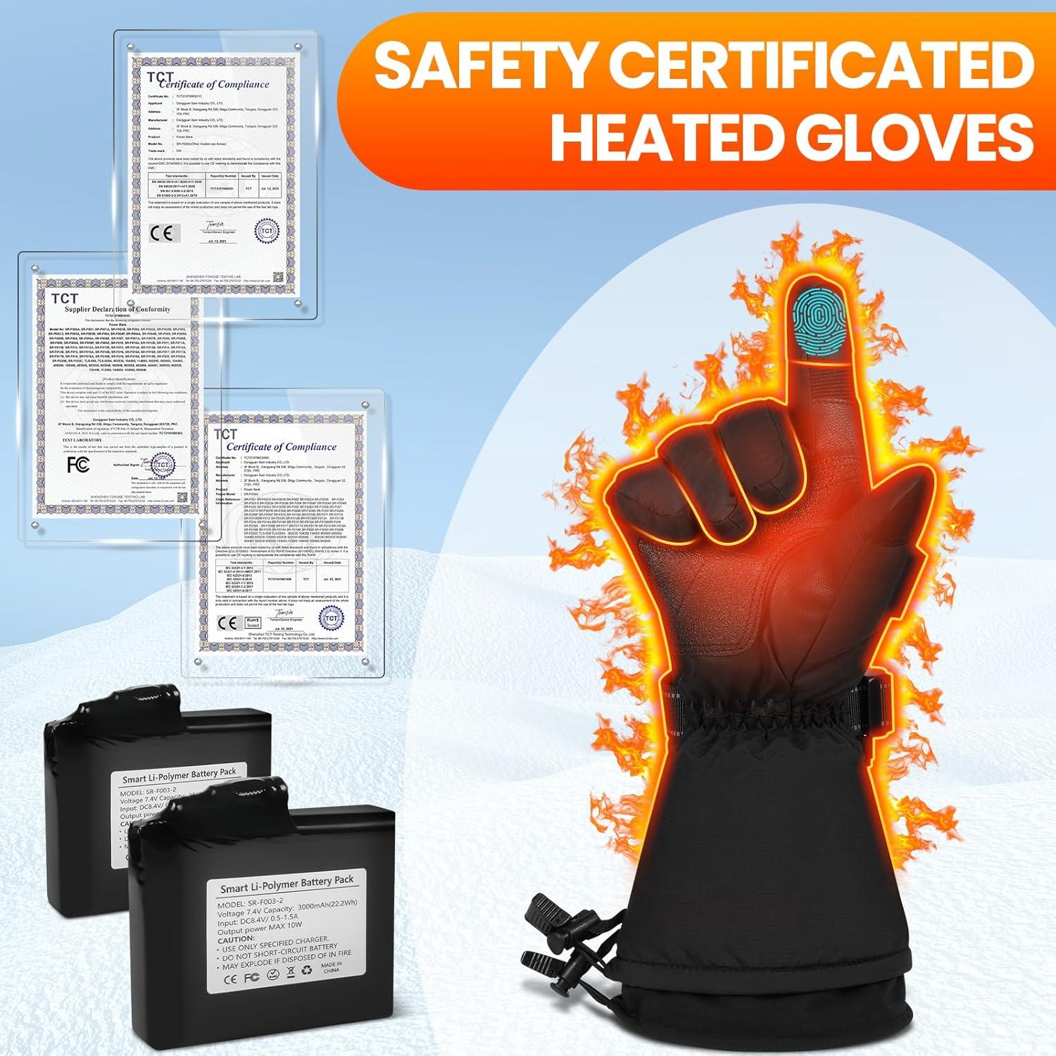 Guantes Calentados Aotomee N3KB-M Recargables 3000mAh