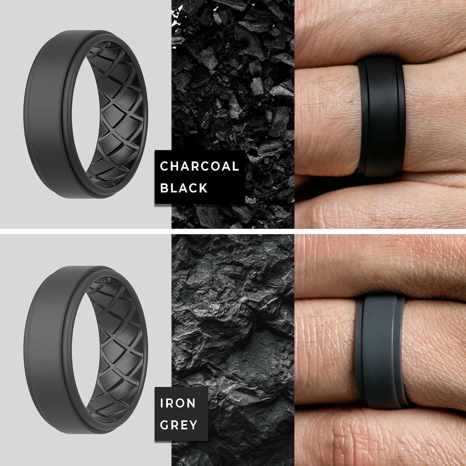 Anillos de Boda ThunderFit para Hombres 8mm Silicona