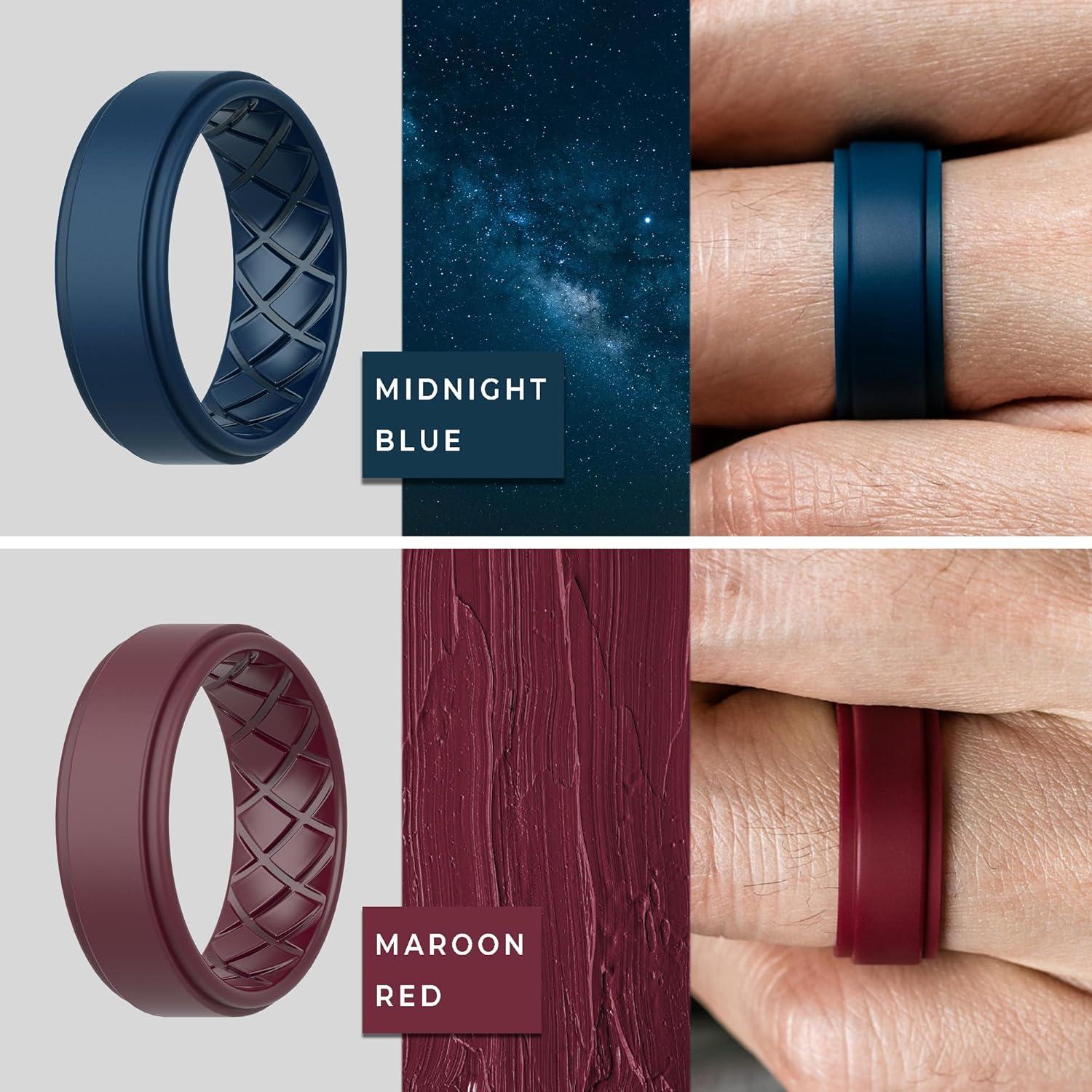 Anillos de Boda ThunderFit para Hombres 8mm Silicona