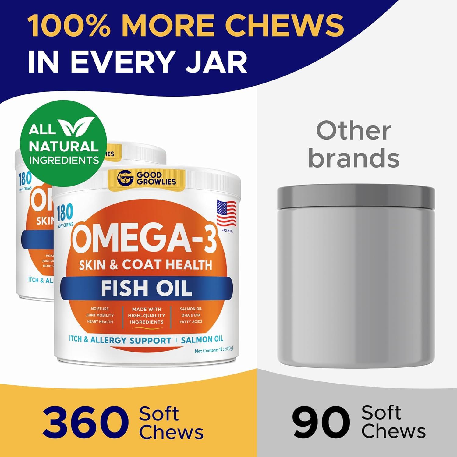 Omega 3 Masticables para Perros GOODGROWLIES 360 Ct Salmón