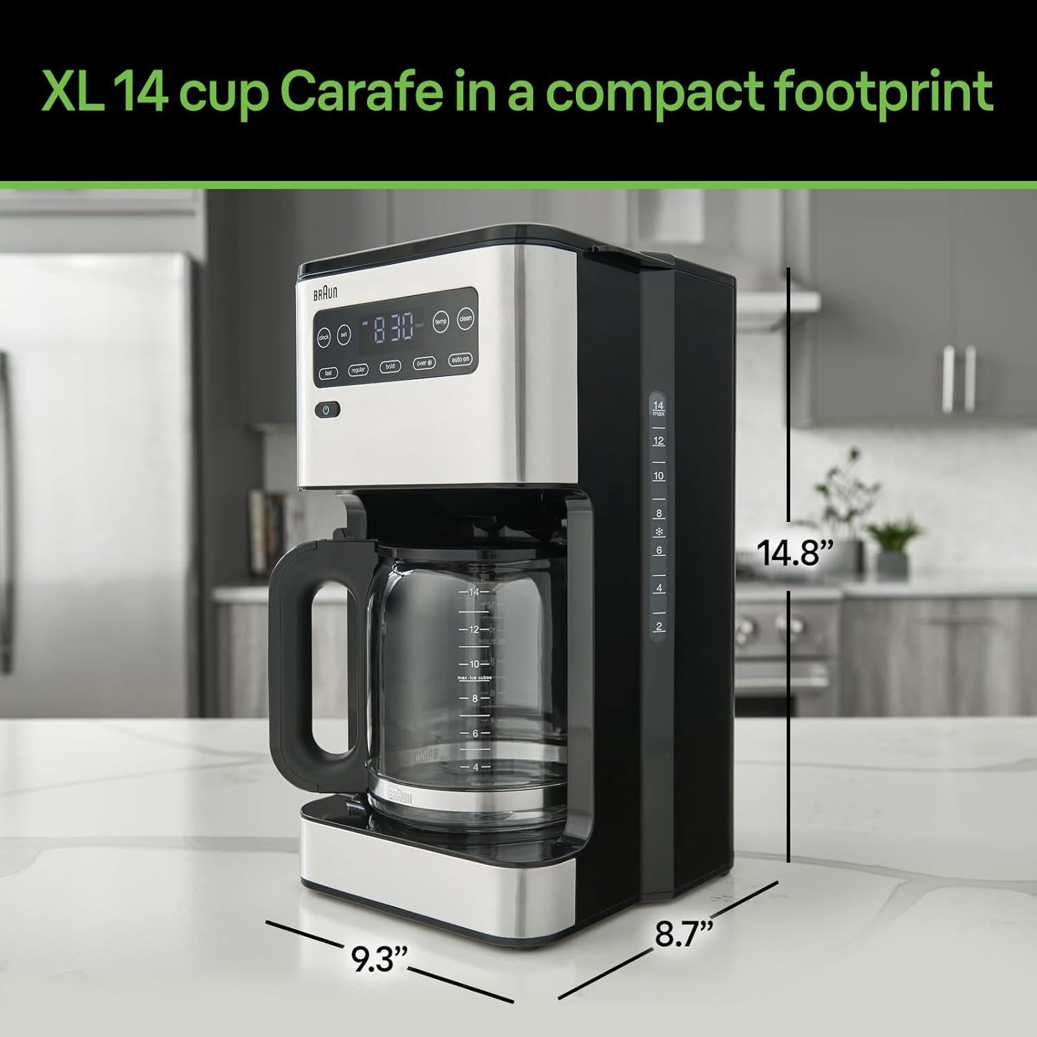 Cafetera Braun Pure Flavor 14 Tazas Negra KF5650BK