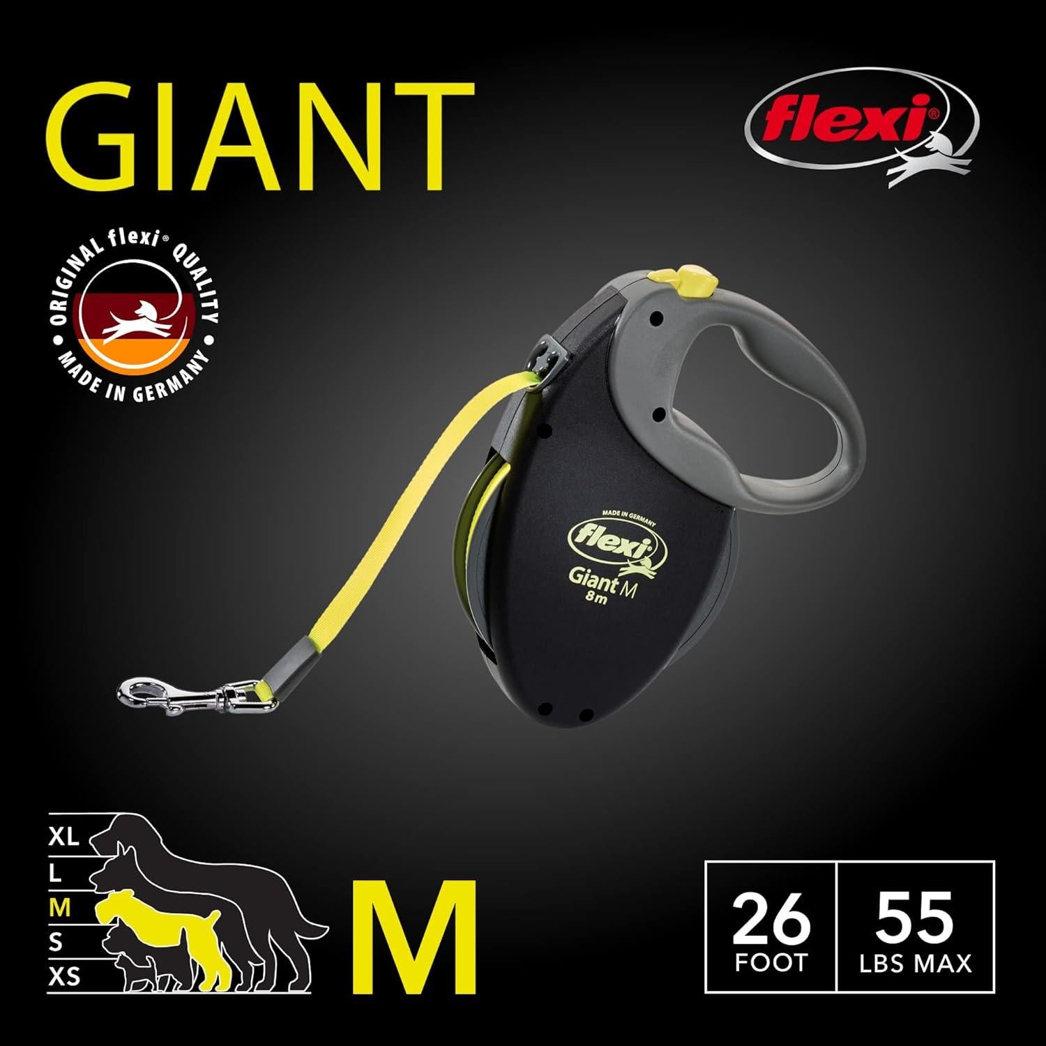 Correa Retráctil para Perros Flexi Gigante 7.9 m Negro hasta 25 kg