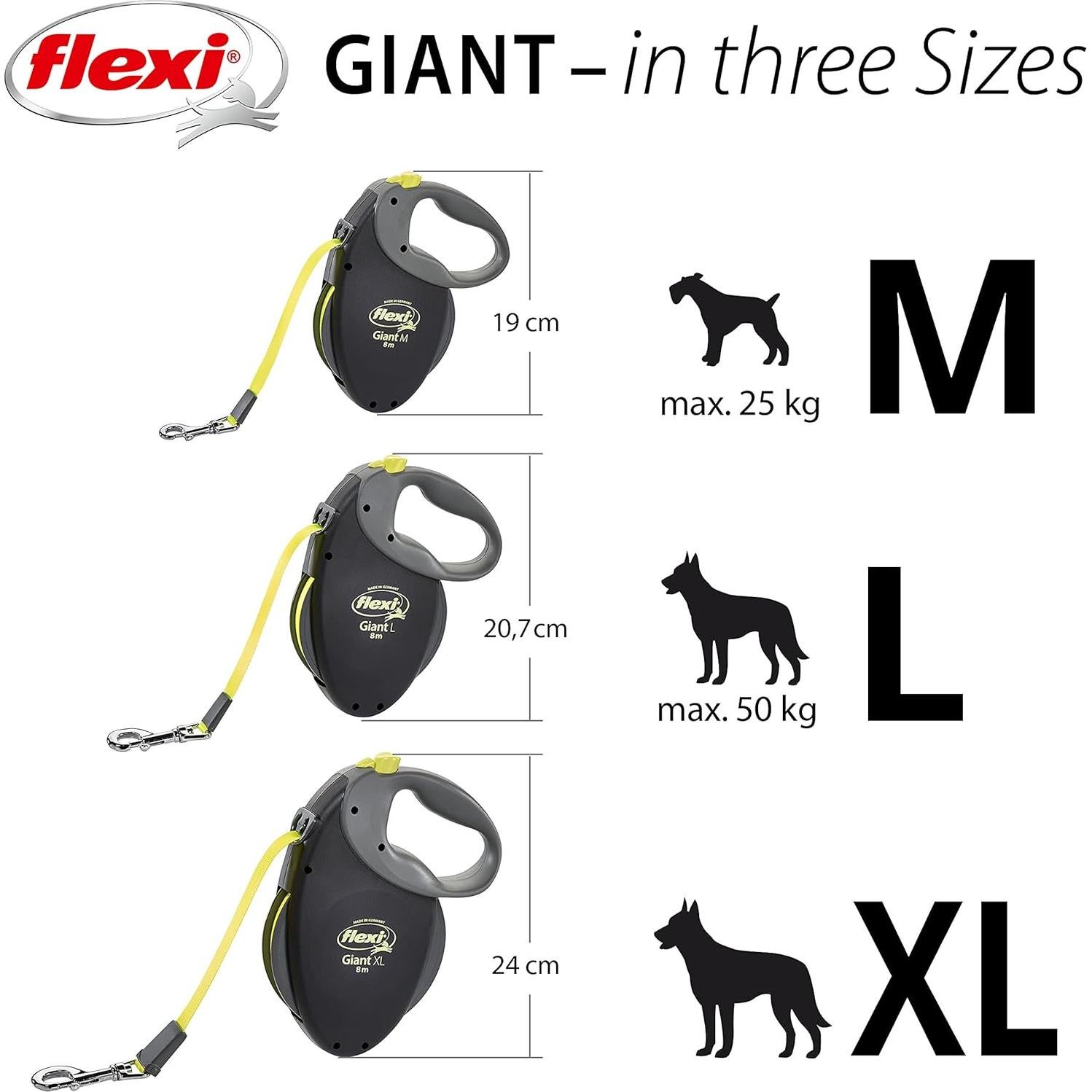 Correa Retráctil para Perros Flexi Gigante 7.9 m Negro hasta 25 kg
