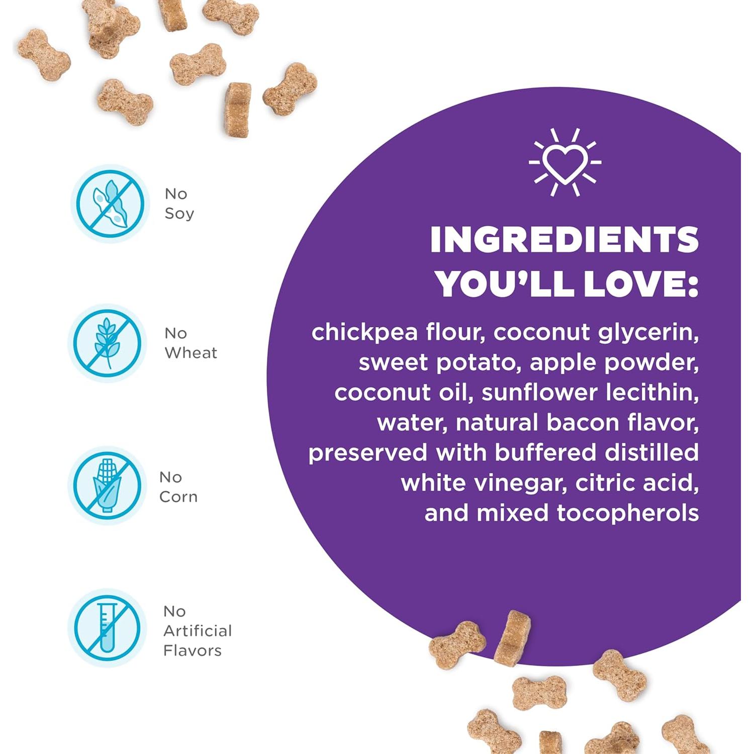 Outward Hound by Nina Ottosson Puzzle Bitez USA Made Dog Treats, Apple Bacon Flavor, Bite-Sized Training Reward and Interactive Puzzle Toy Treats, 7.5oz