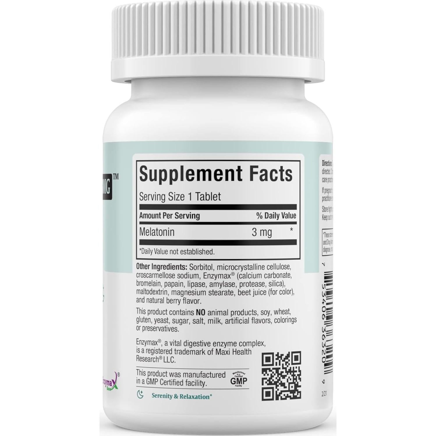 Melatonina Masticable Maxi Health 3 mg - 200 Unidades