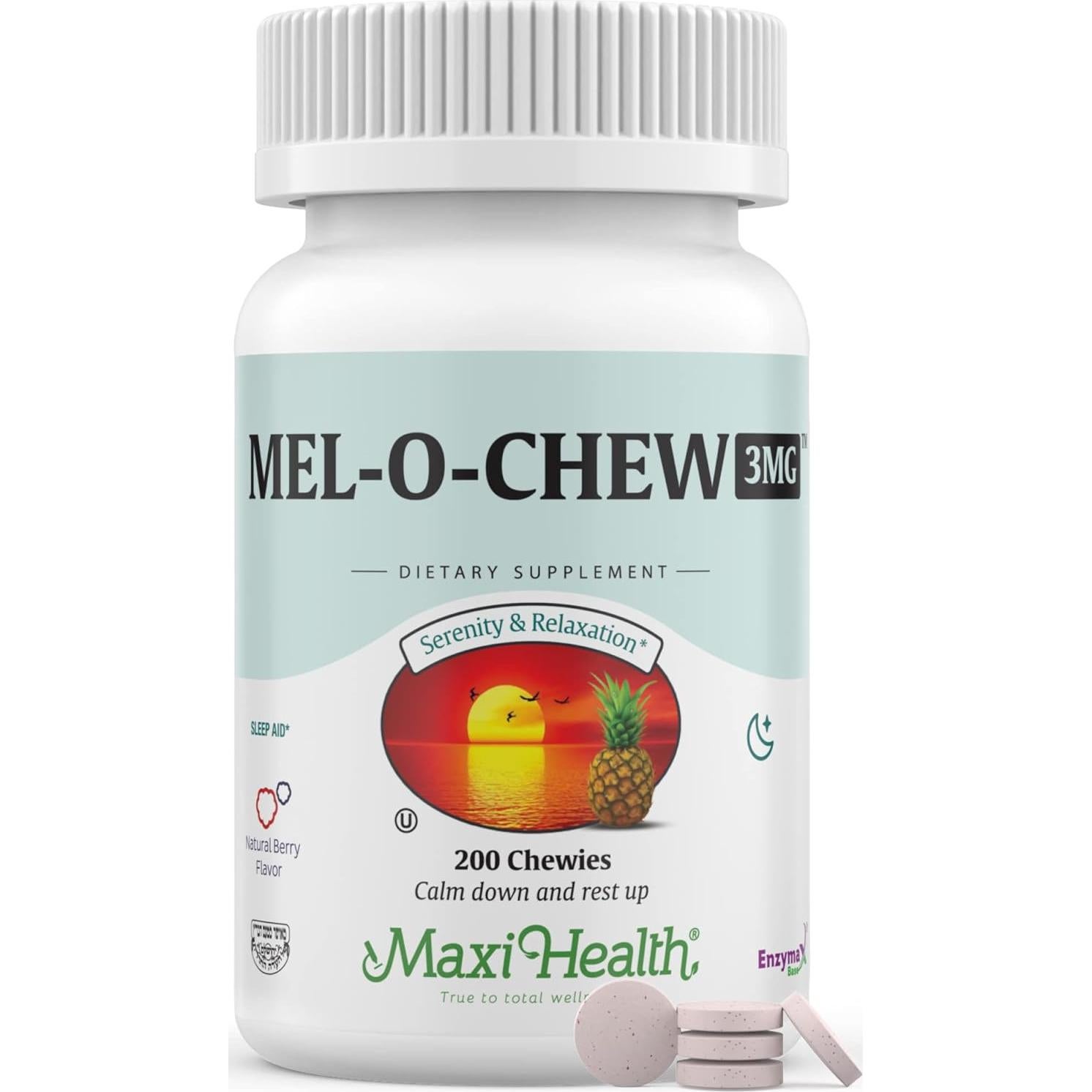 Melatonina Masticable Maxi Health 3 mg - 200 Unidades