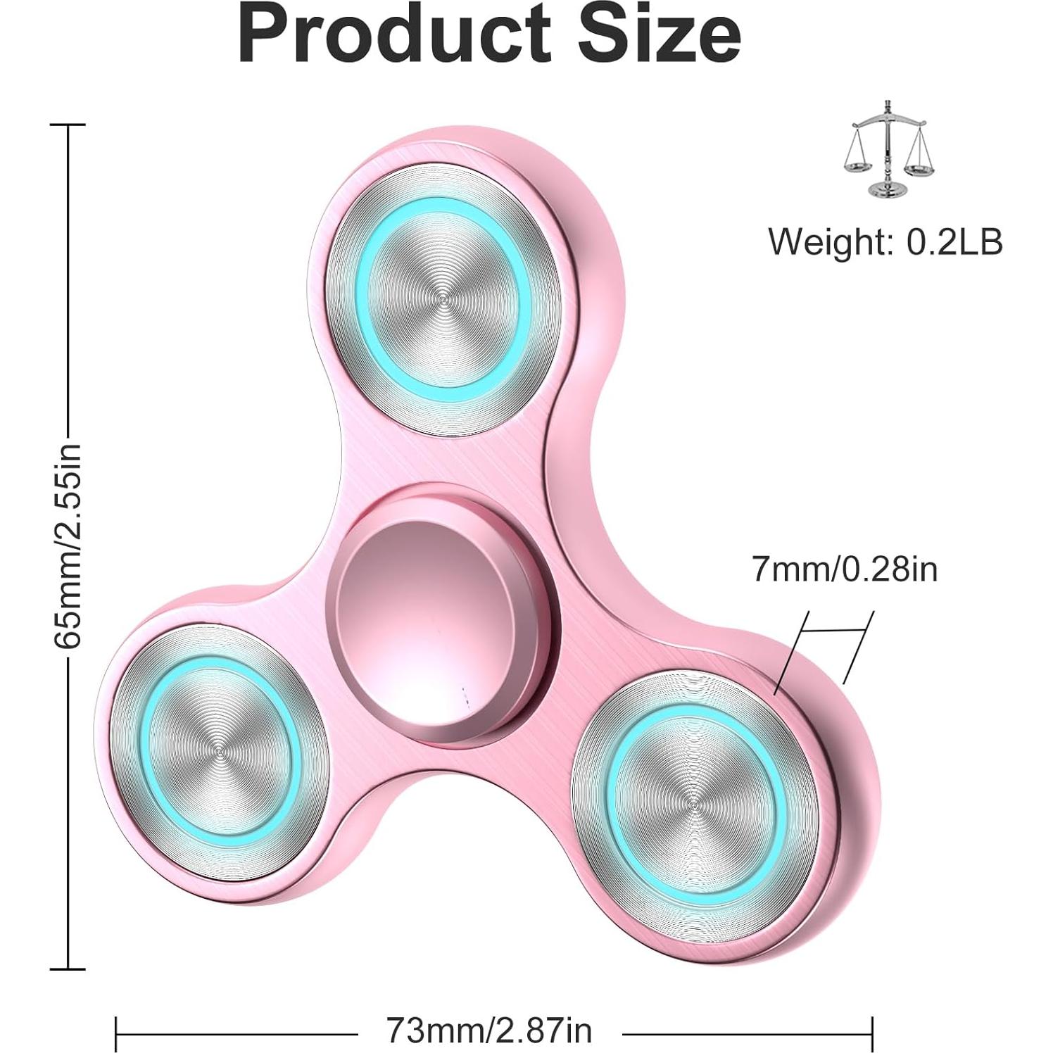 Fidget Spinner Isapral Rosa Metal Alivio Estrés 7.62 cm