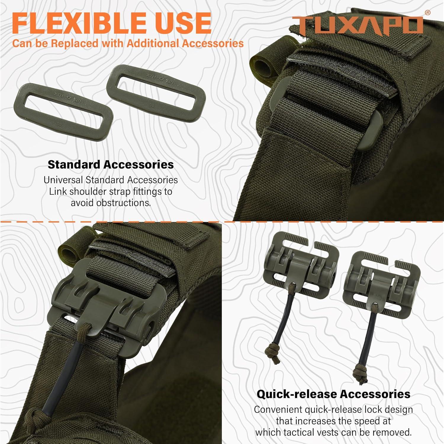 Chaleco Táctico Tuxapo Verde Ranger con Pouch Triple