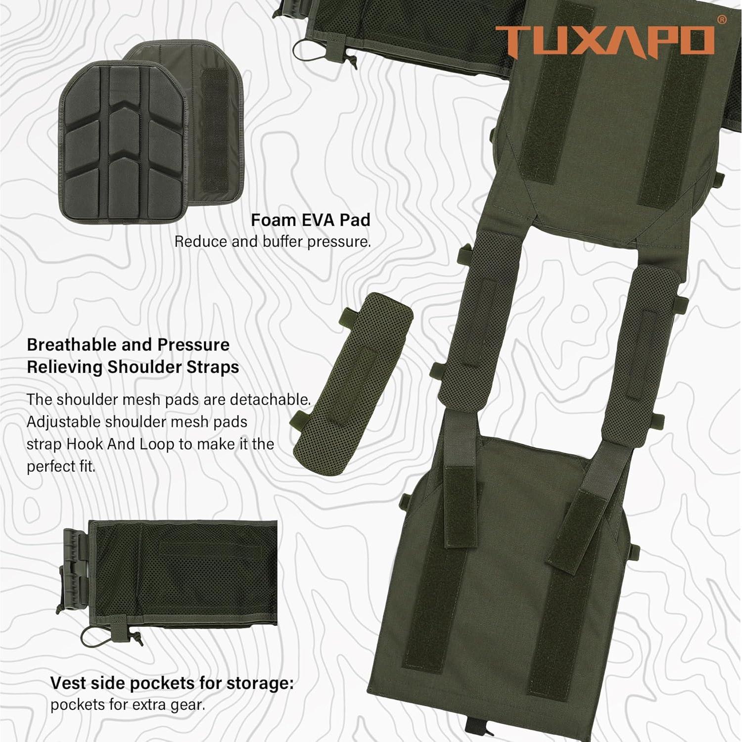 Chaleco Táctico Tuxapo Verde Ranger con Pouch Triple