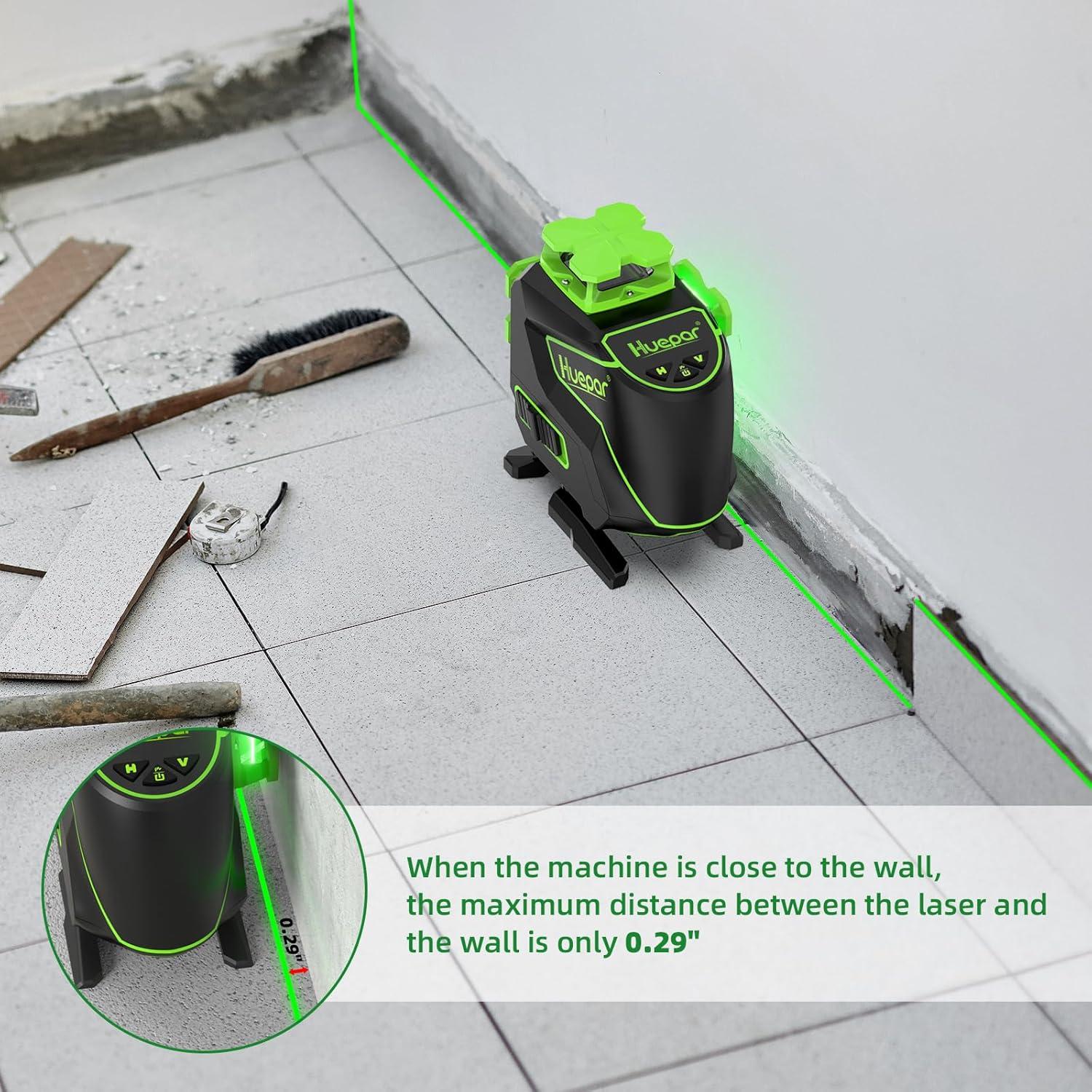 Nivel Láser Huepar 4D 360° Verde Autonivelante con Modo Pulso