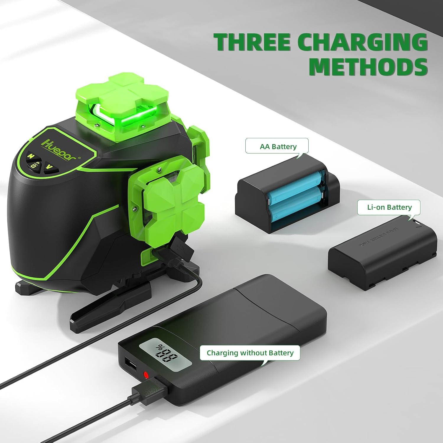 Nivel Láser Huepar 4D 360° Verde Autonivelante con Modo Pulso